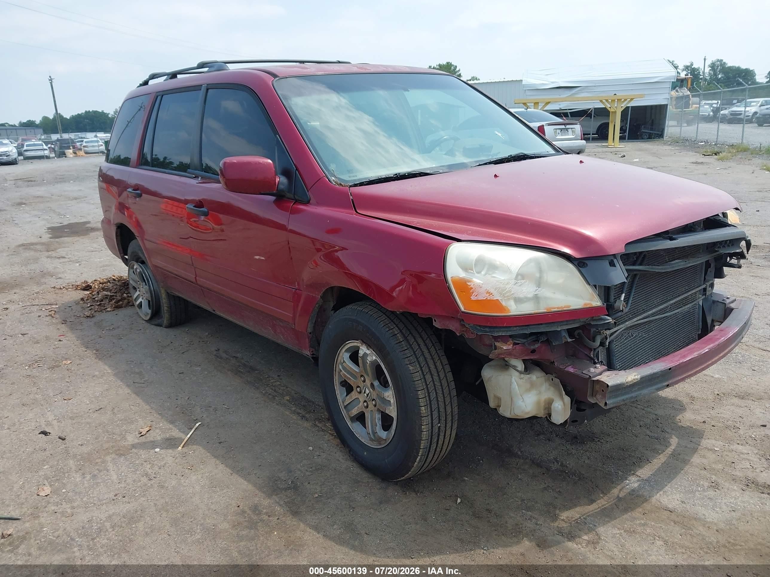 2005 Honda Pilot Ex Burgundy vin: 5FNYF18465B020048