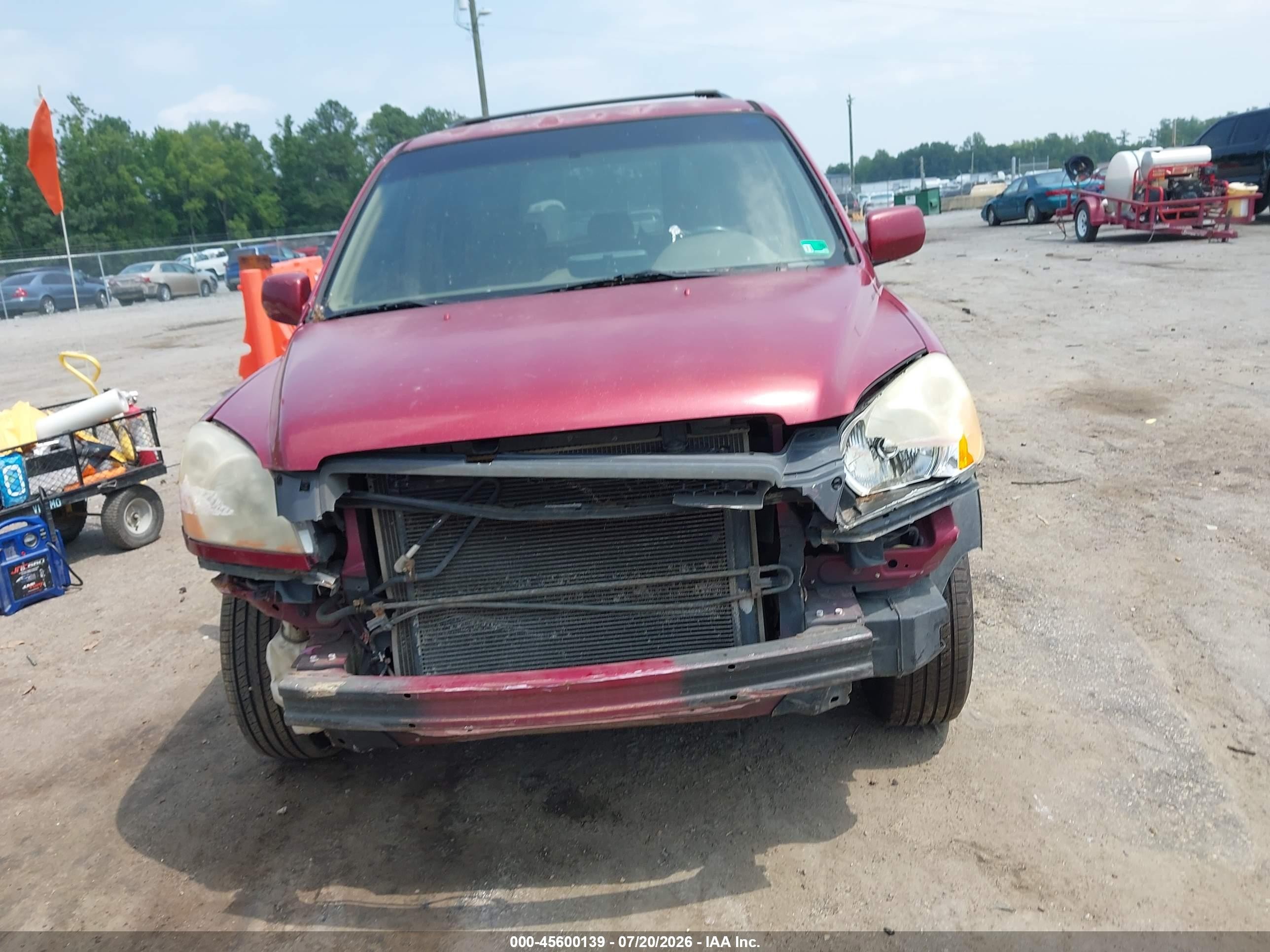 2005 Honda Pilot Ex Burgundy vin: 5FNYF18465B020048
