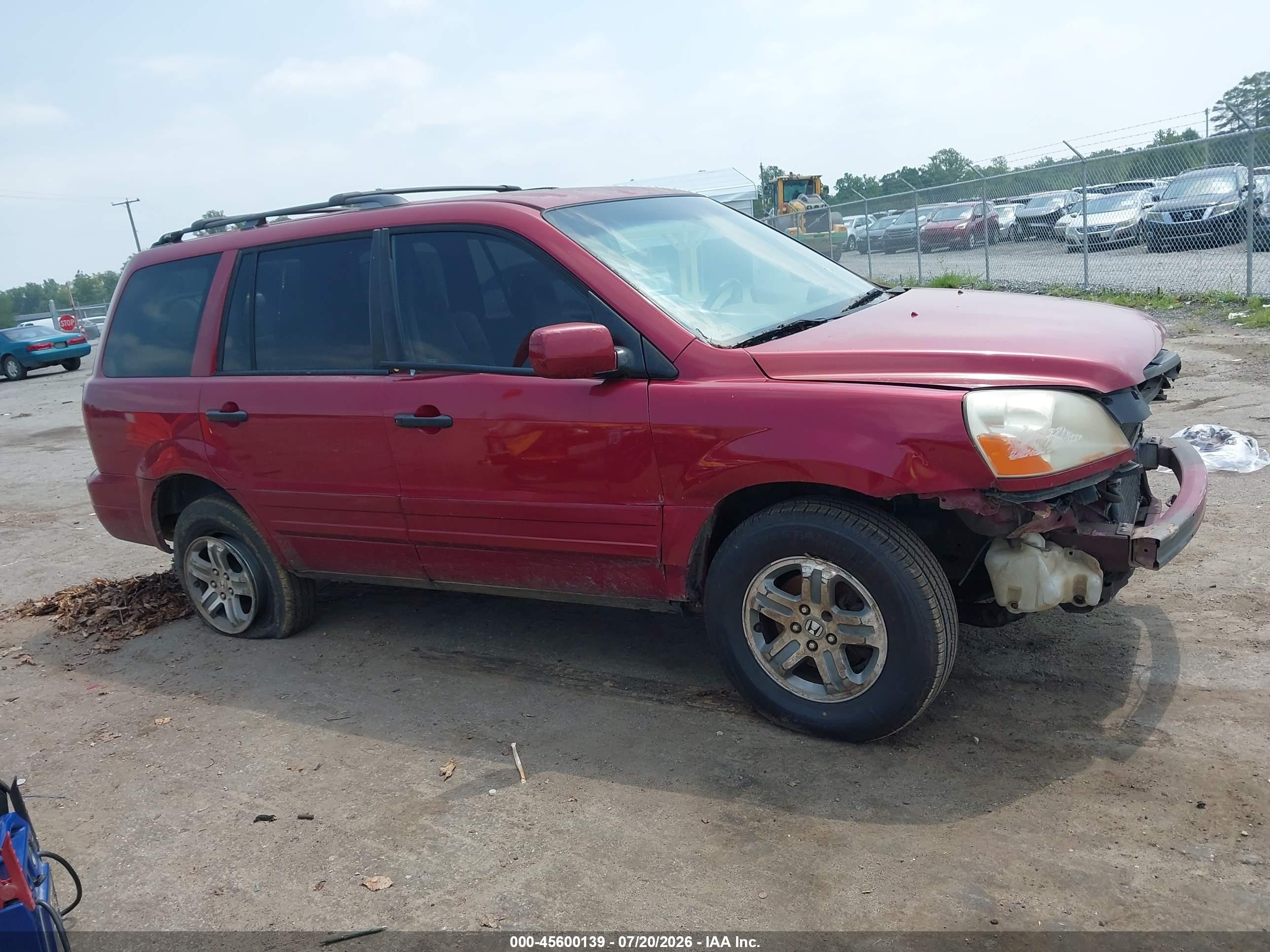 2005 Honda Pilot Ex Burgundy vin: 5FNYF18465B020048
