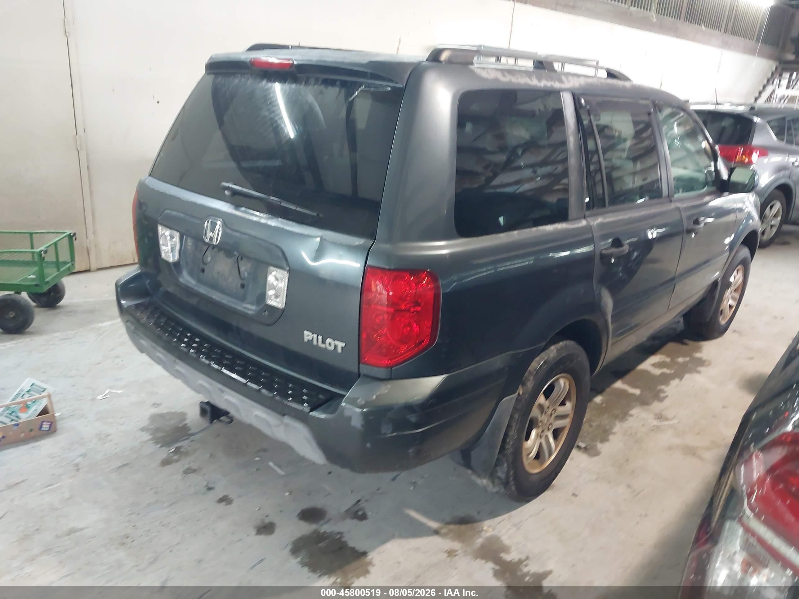 2005 Honda Pilot Ex Teal vin: 5FNYF18465B023337