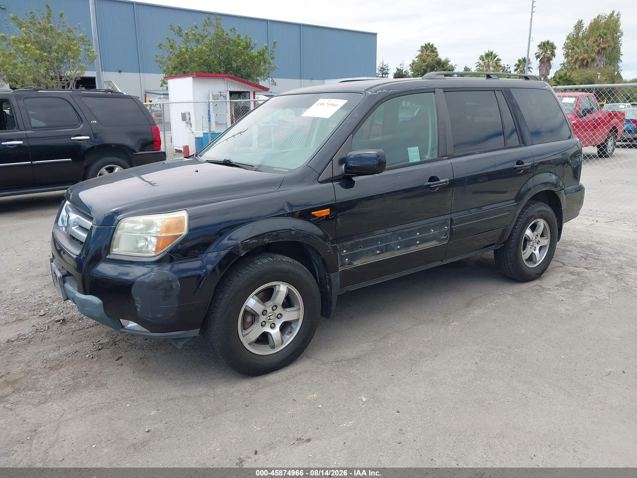 2006 Honda Pilot Ex Black vin: 5FNYF18466B006992
