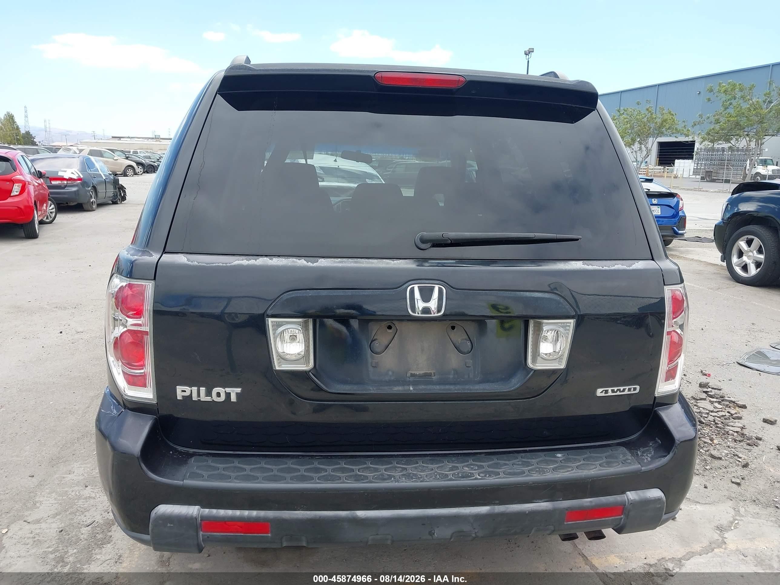 2006 Honda Pilot Ex Black vin: 5FNYF18466B006992