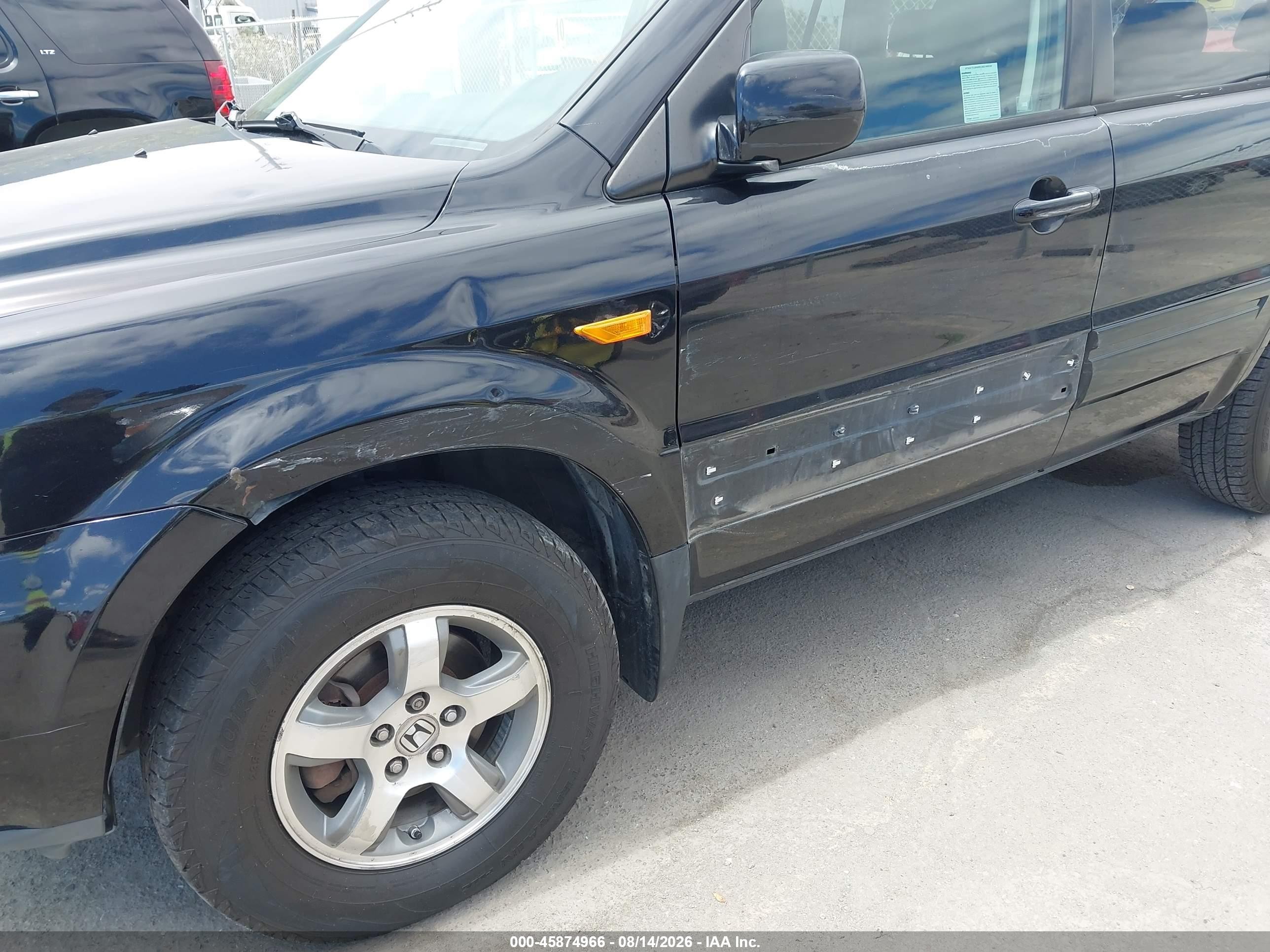 2006 Honda Pilot Ex Black vin: 5FNYF18466B006992
