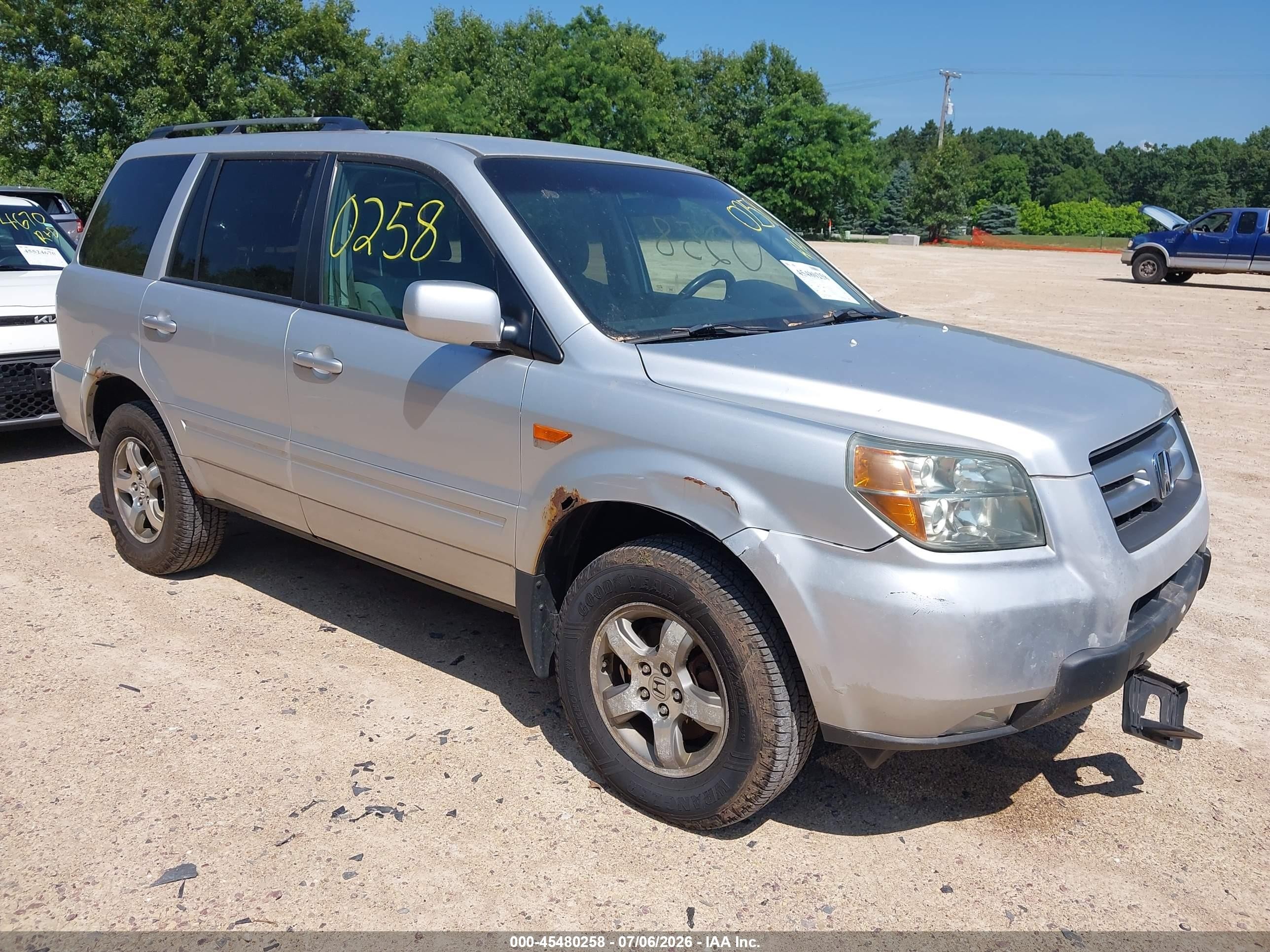 2006 Honda Pilot Ex Серебряный vin: 5FNYF18466B009200