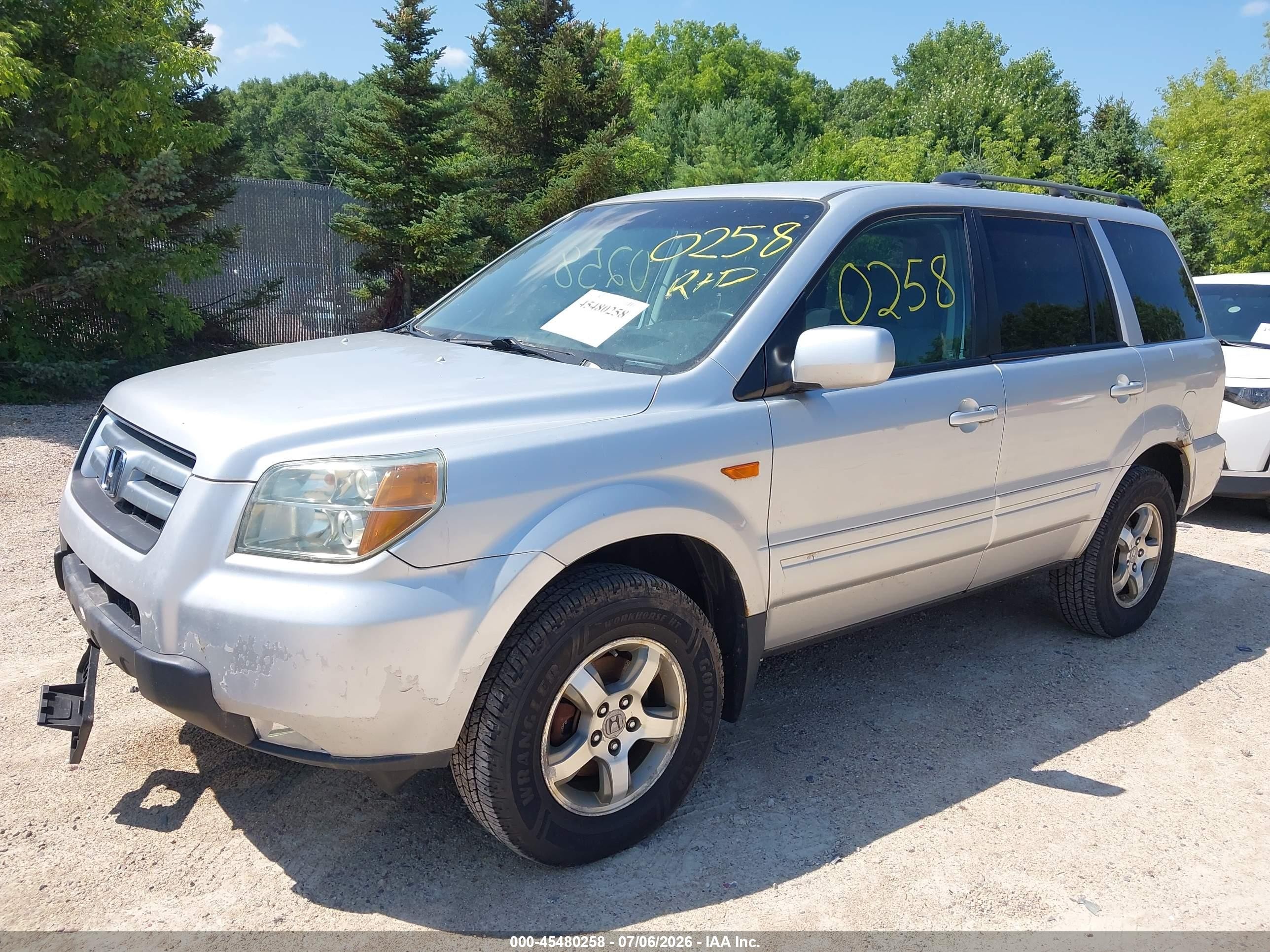 2006 Honda Pilot Ex Silver vin: 5FNYF18466B009200