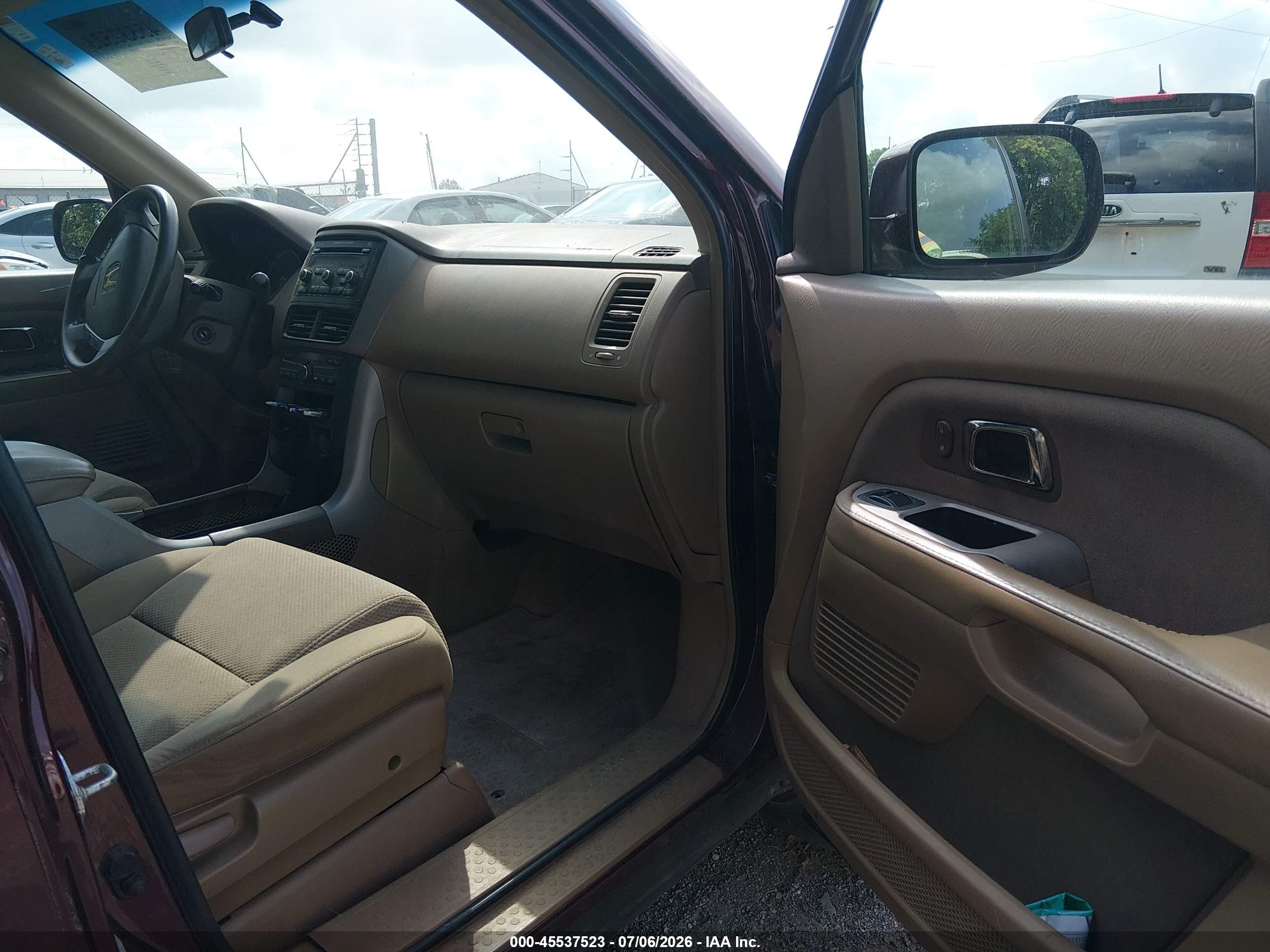 2007 Honda Pilot Ex Purple vin: 5FNYF18467B005651