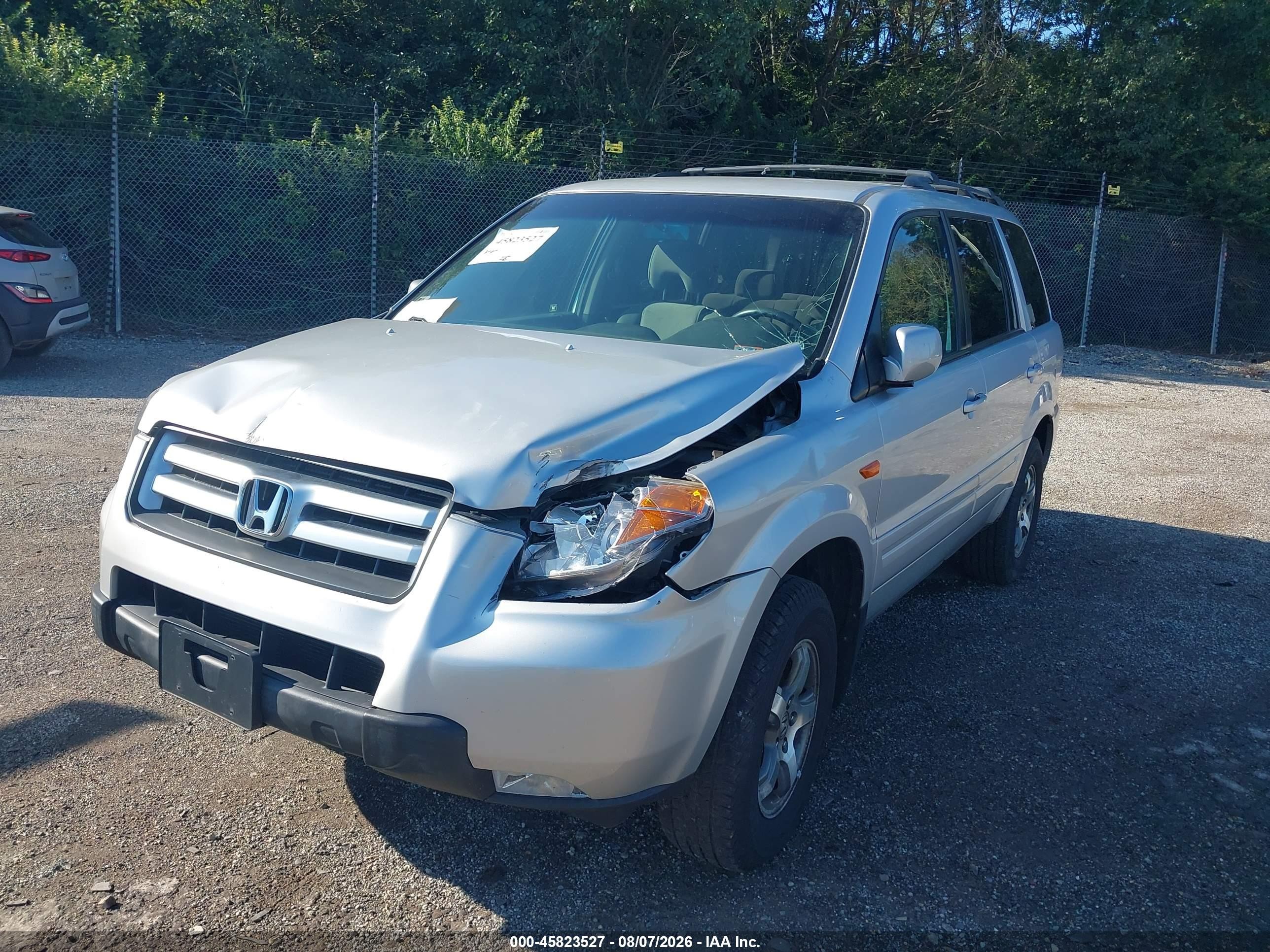 2007 Honda Pilot Ex Silver vin: 5FNYF18467B033272