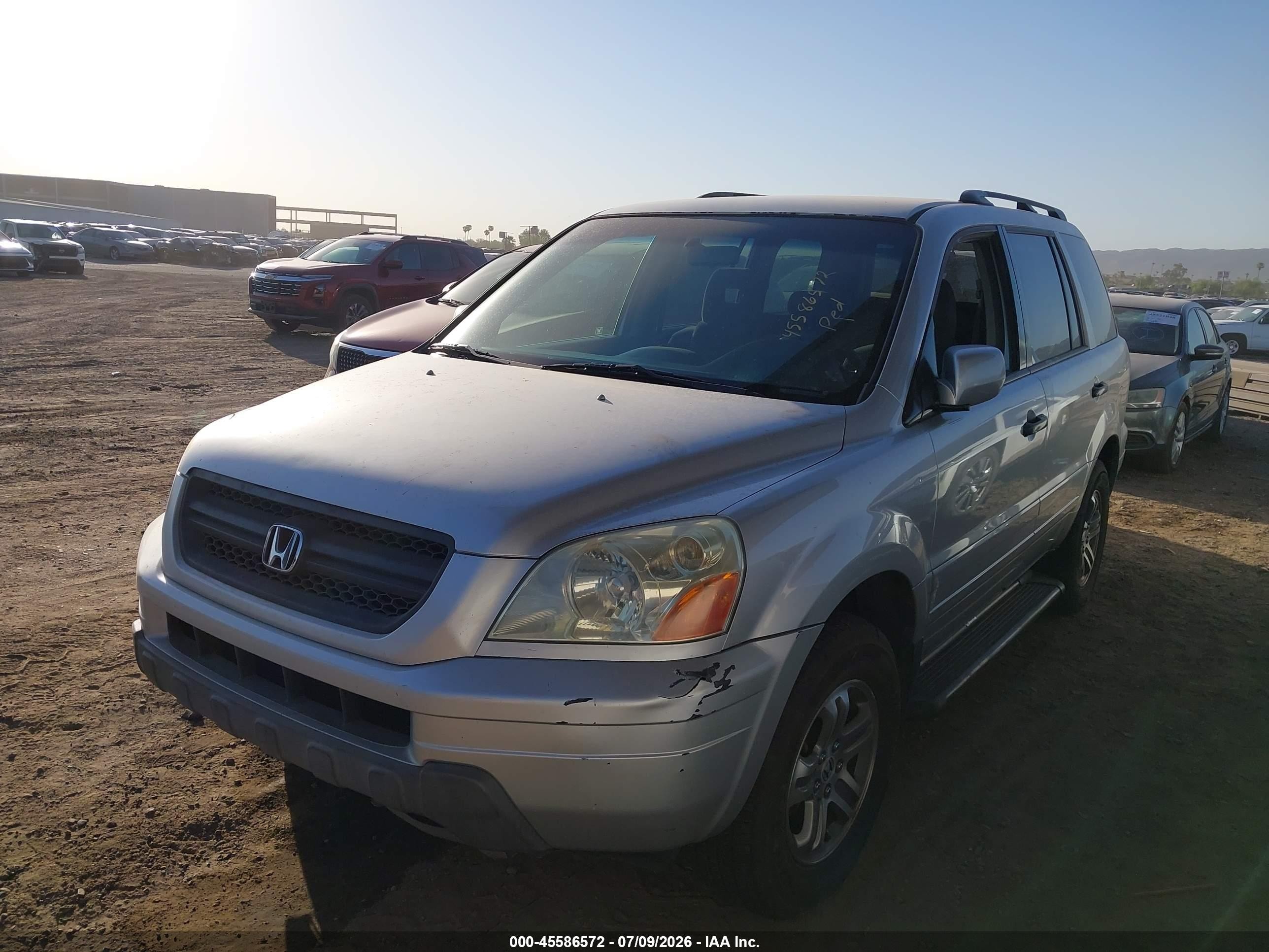 2005 Honda Pilot Ex Gray vin: 5FNYF18475B023007