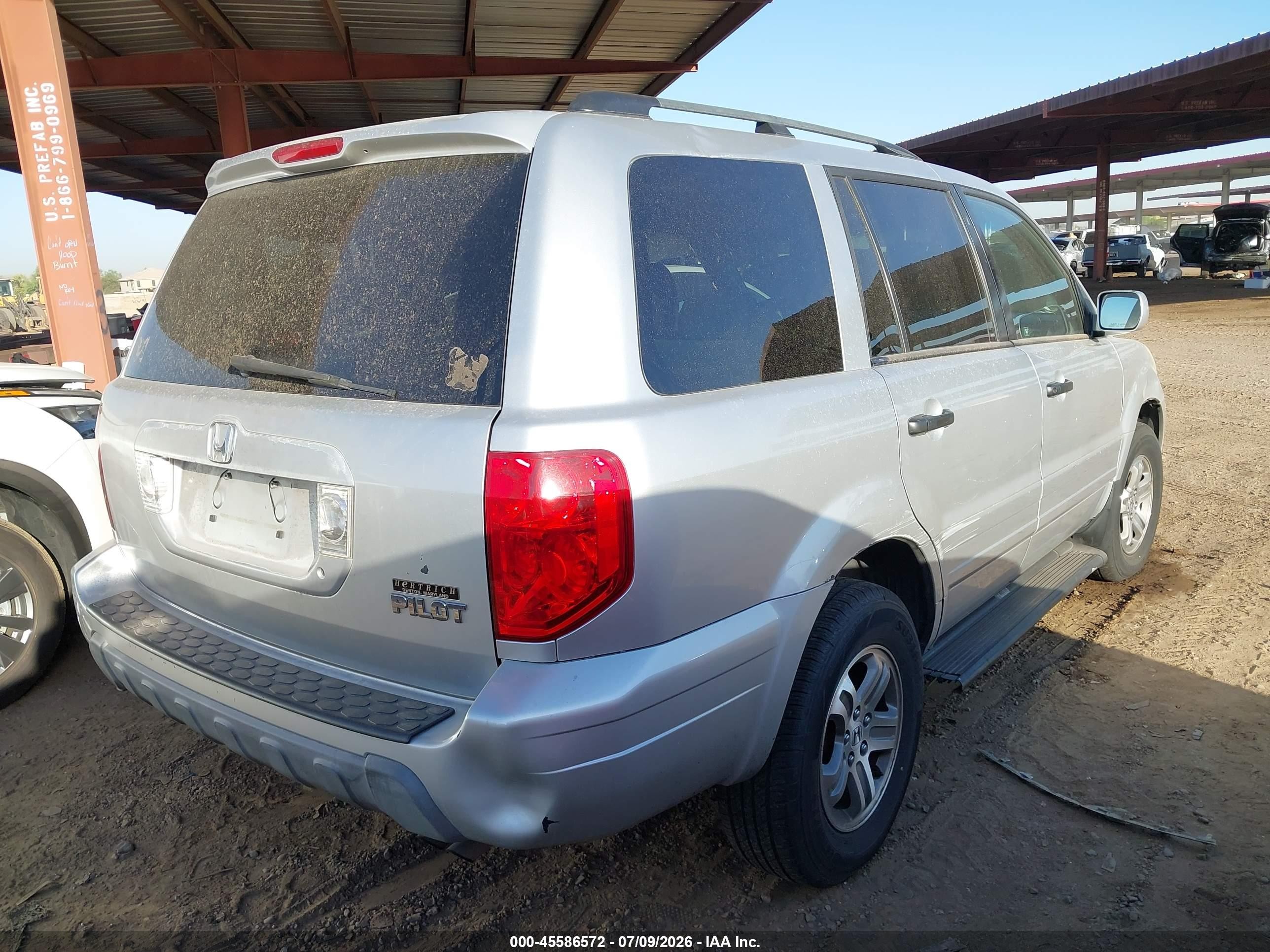 2005 Honda Pilot Ex Gray vin: 5FNYF18475B023007