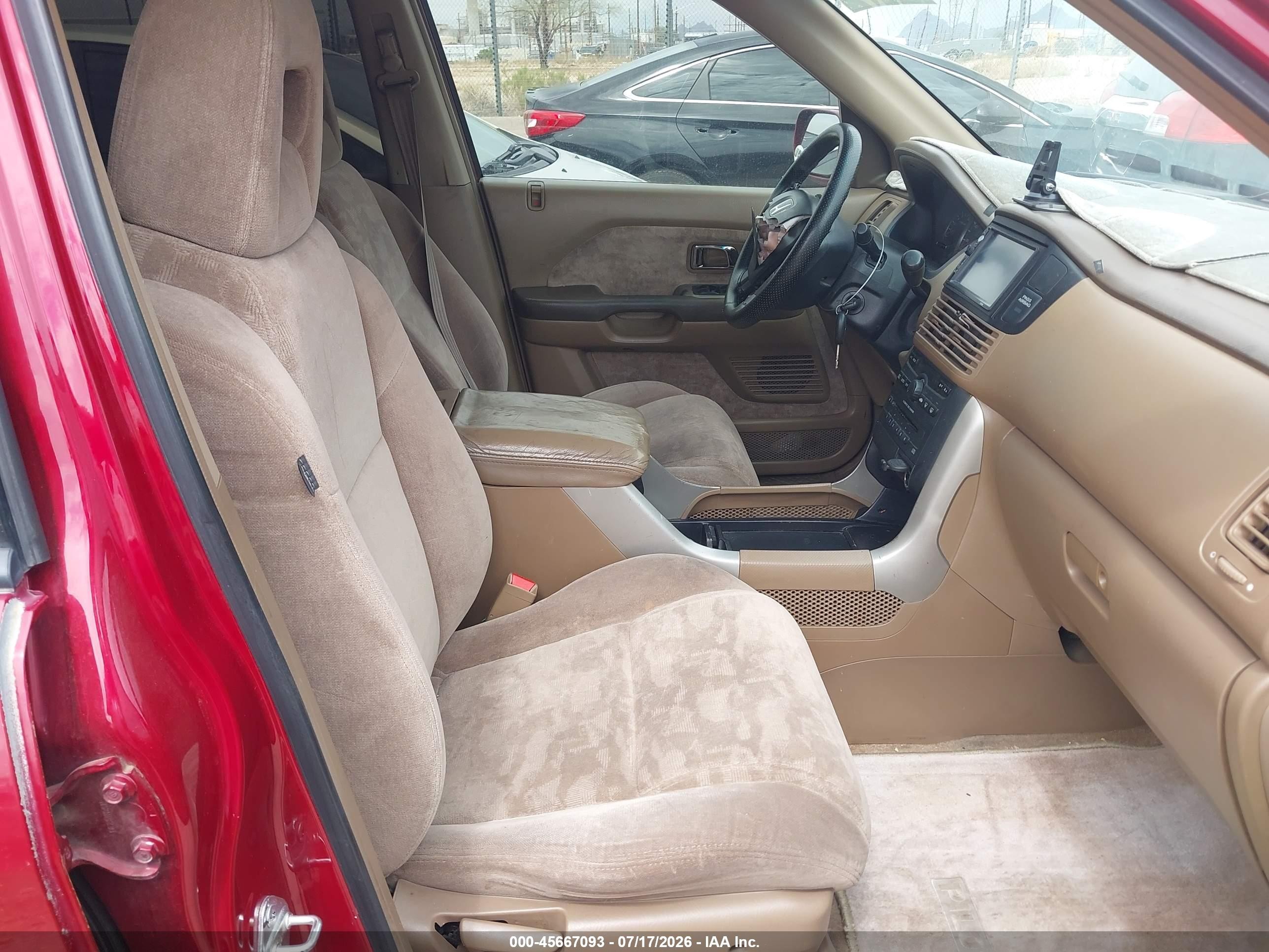 2005 Honda Pilot Ex Red vin: 5FNYF18475B056783