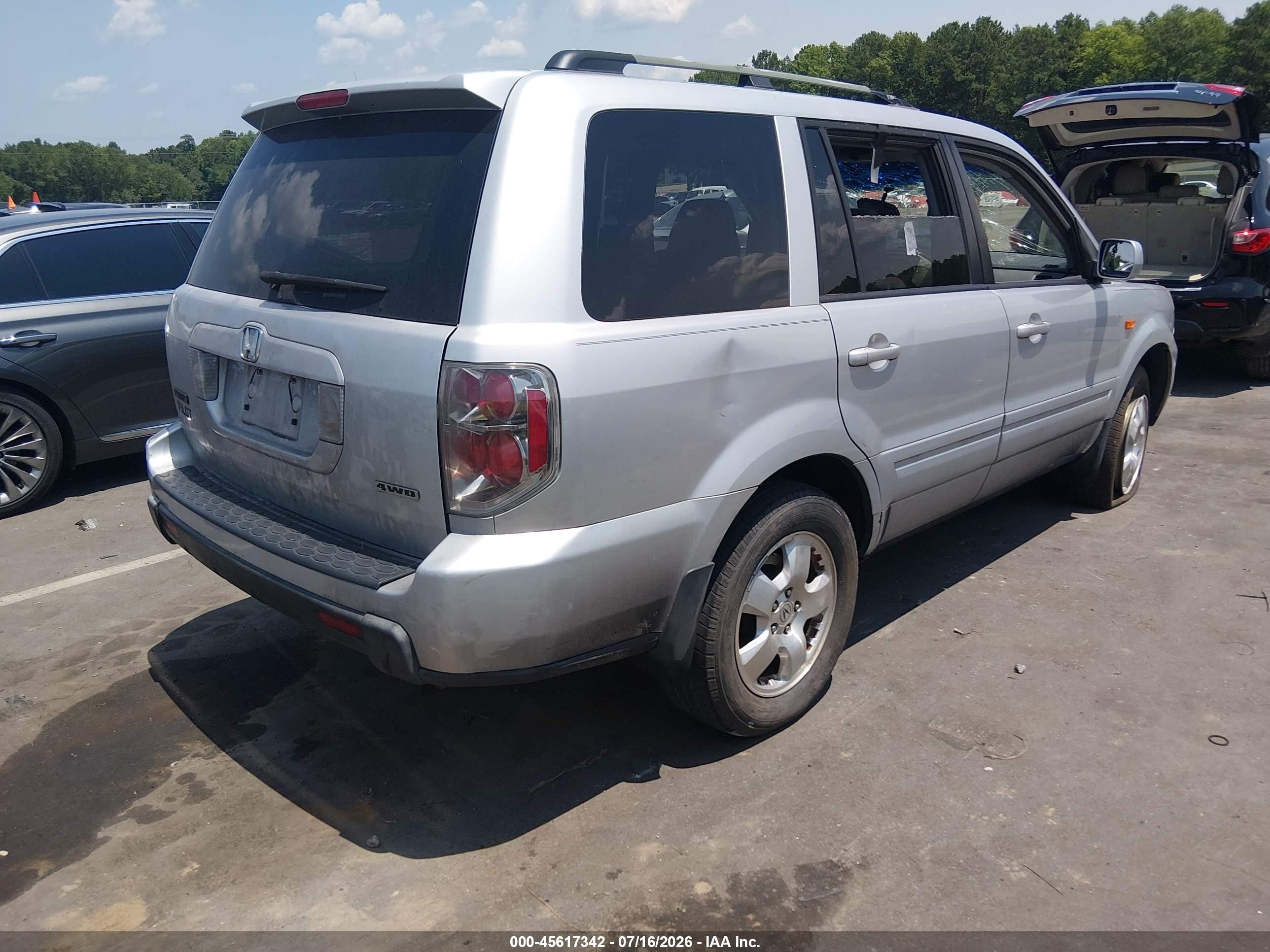 2006 Honda Pilot Ex Silver vin: 5FNYF18476B024935