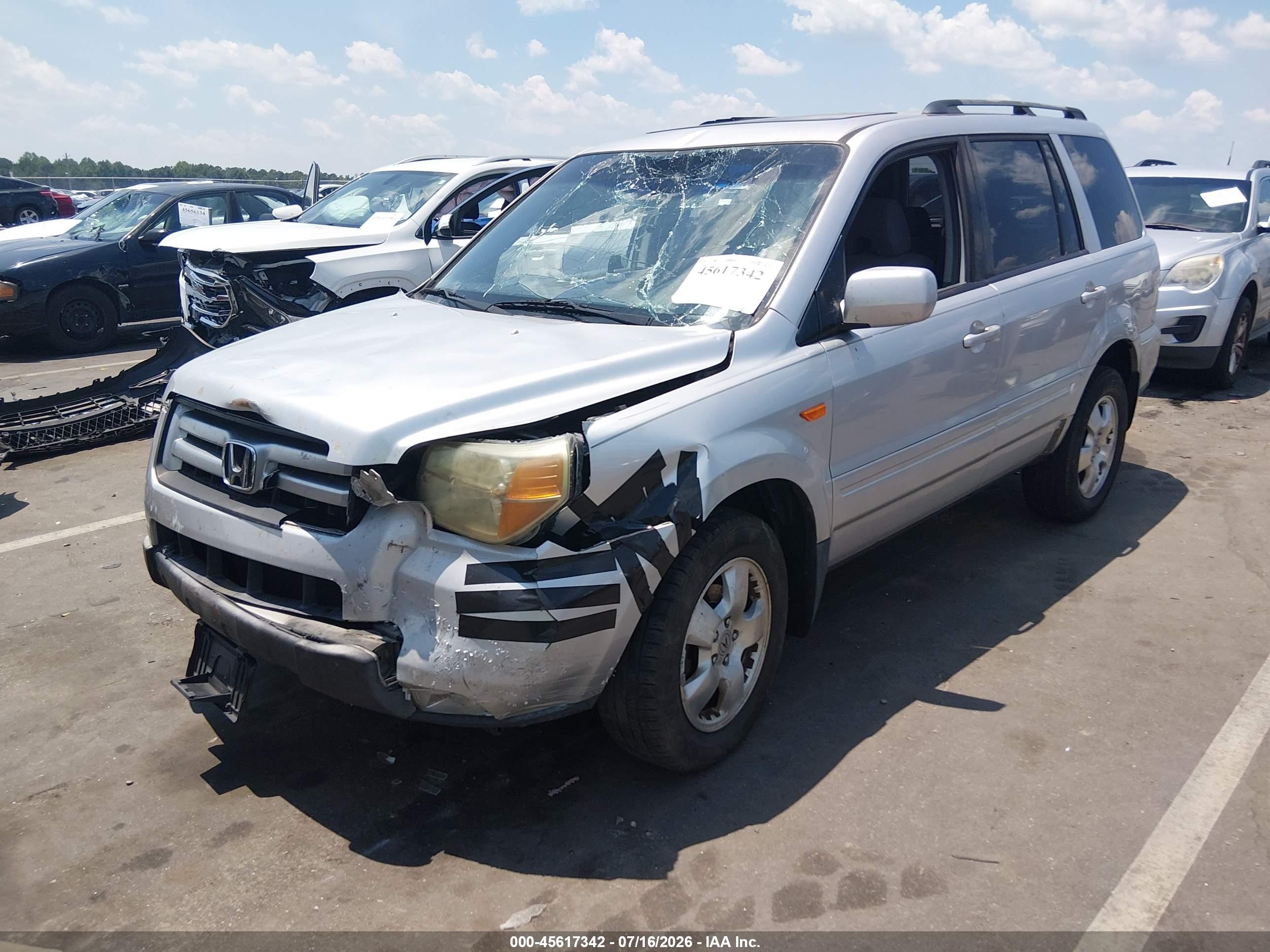 2006 Honda Pilot Ex Silver vin: 5FNYF18476B024935
