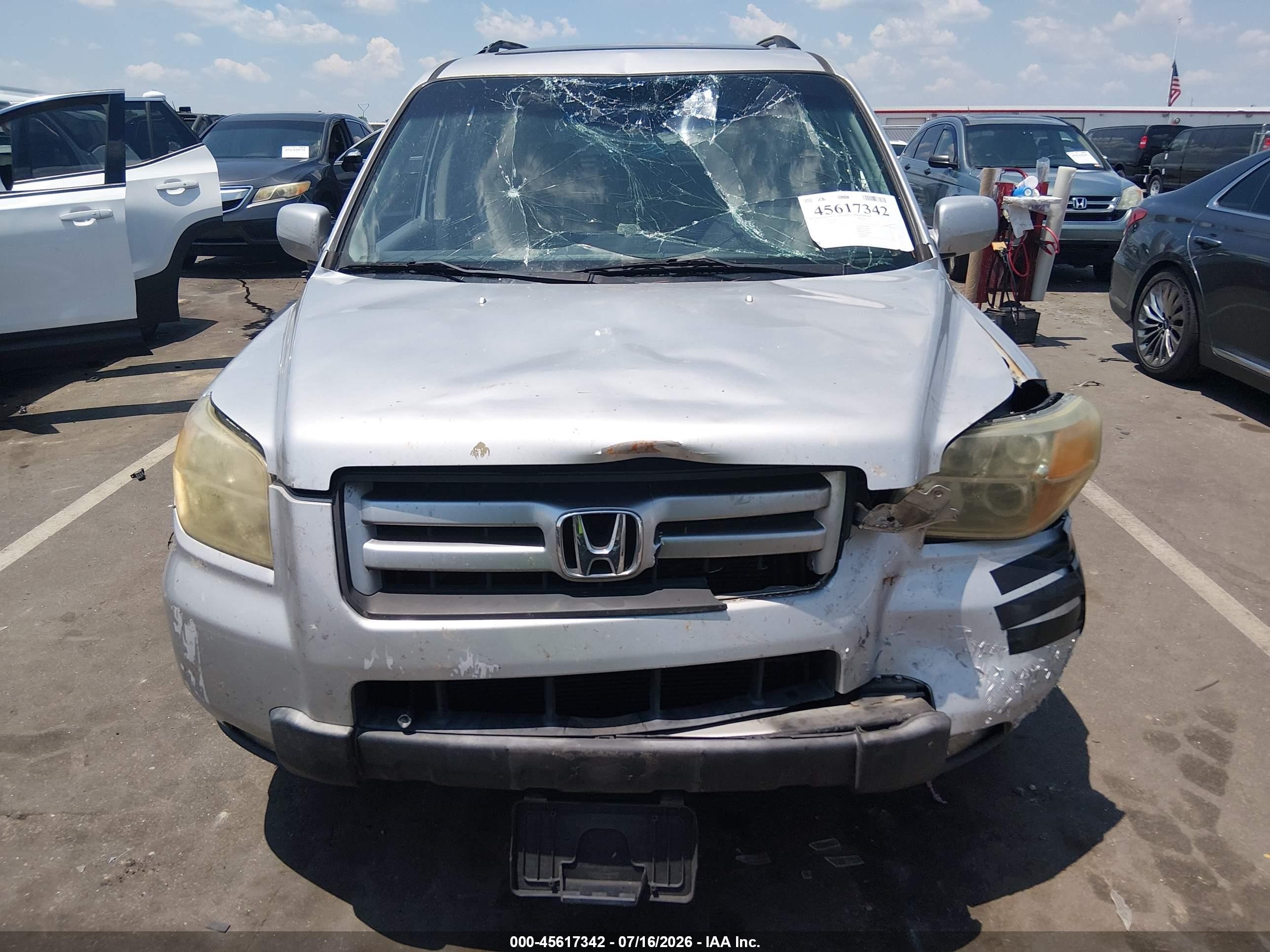 2006 Honda Pilot Ex Silver vin: 5FNYF18476B024935