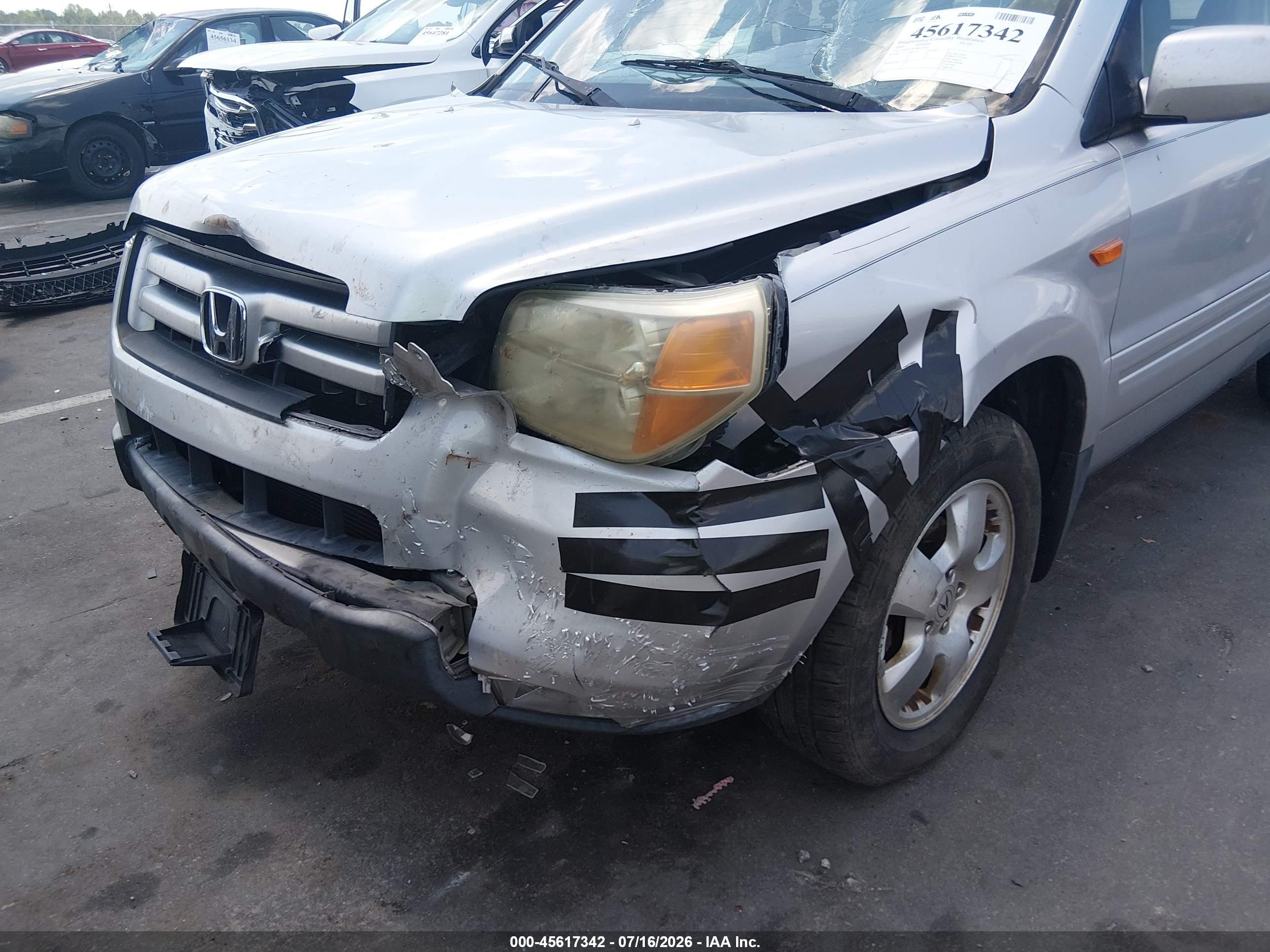 2006 Honda Pilot Ex Silver vin: 5FNYF18476B024935