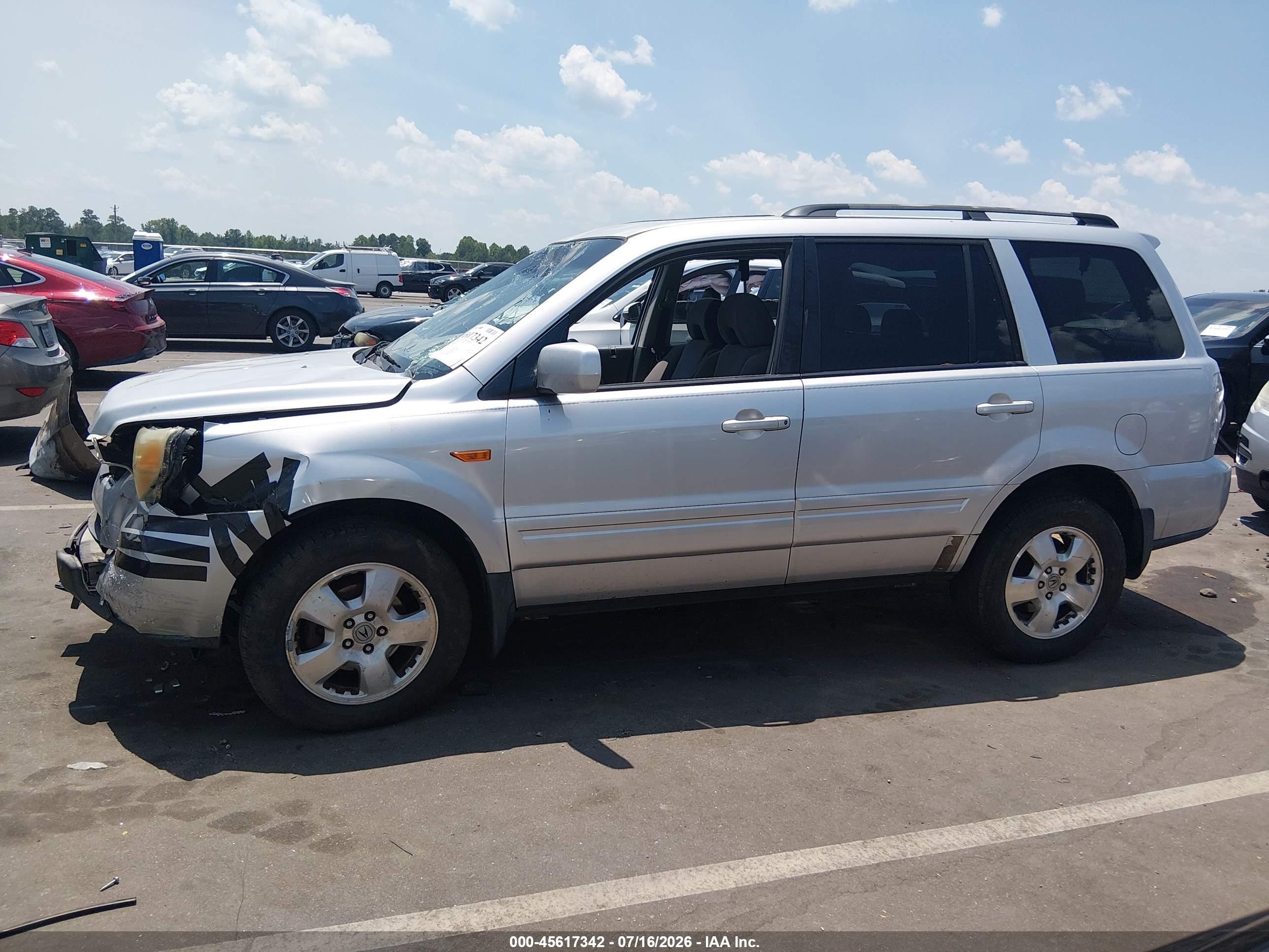 2006 Honda Pilot Ex Silver vin: 5FNYF18476B024935