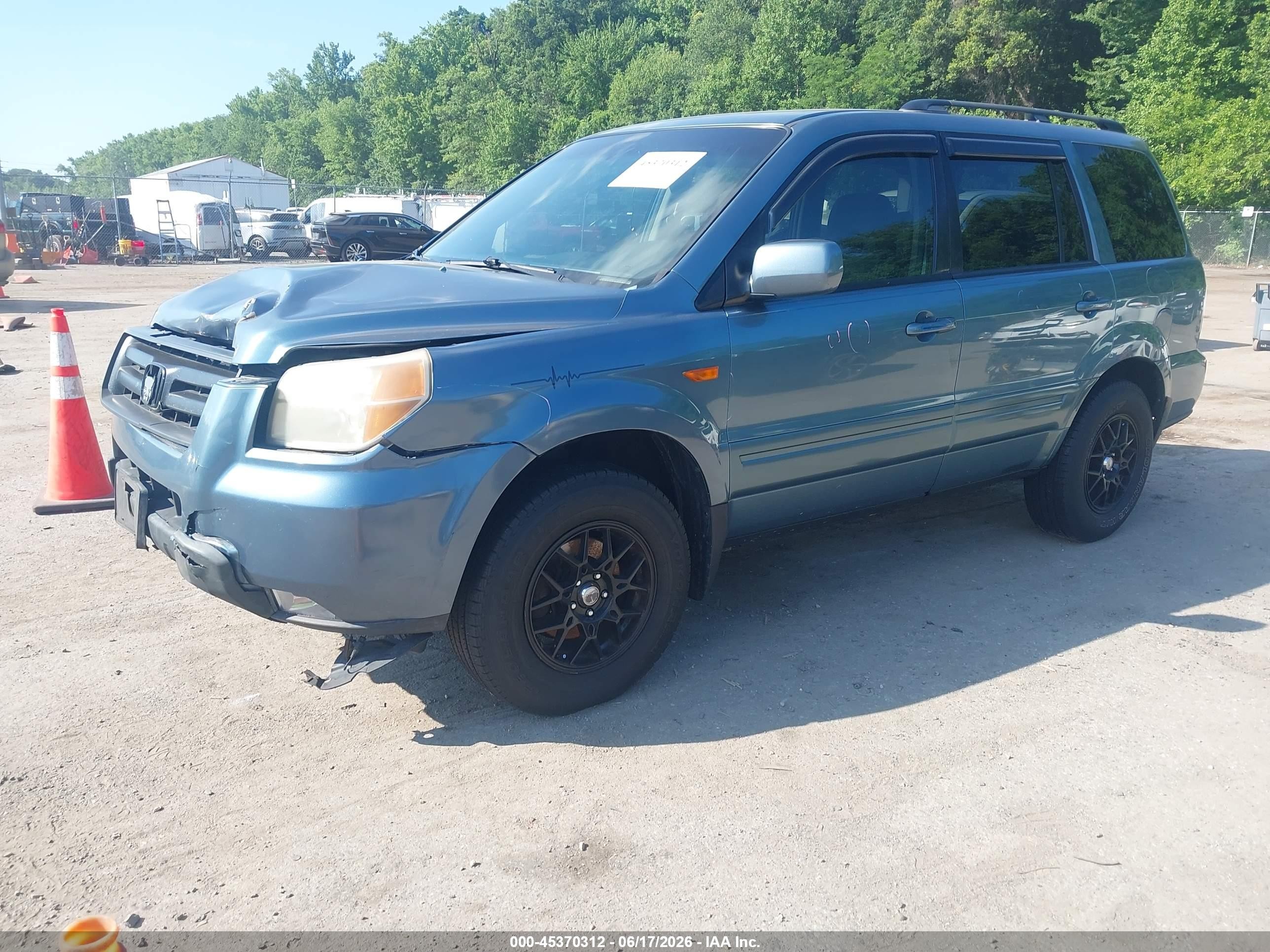 2007 Honda Pilot Ex Blue vin: 5FNYF18477B003598
