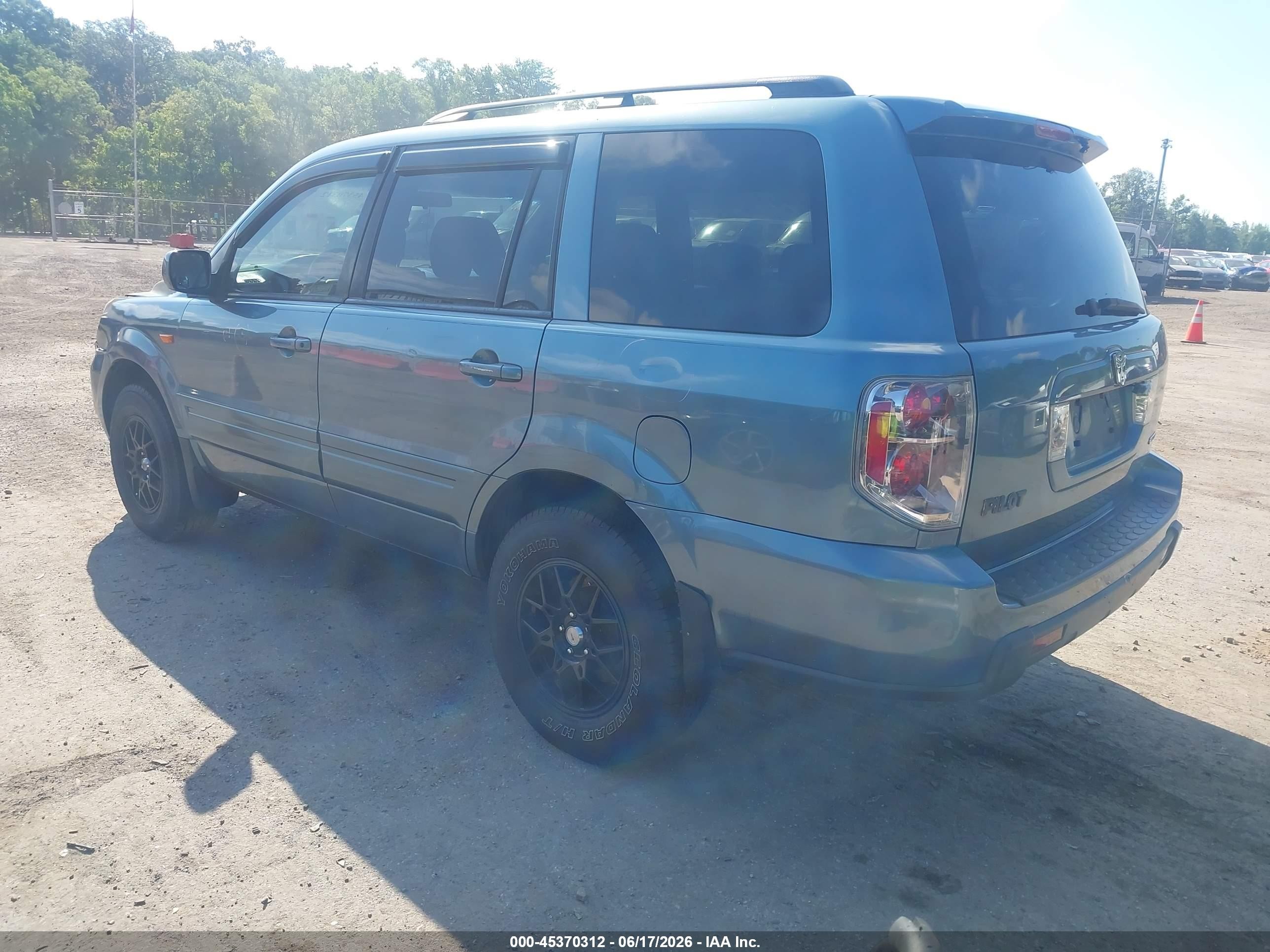 2007 Honda Pilot Ex Blue vin: 5FNYF18477B003598