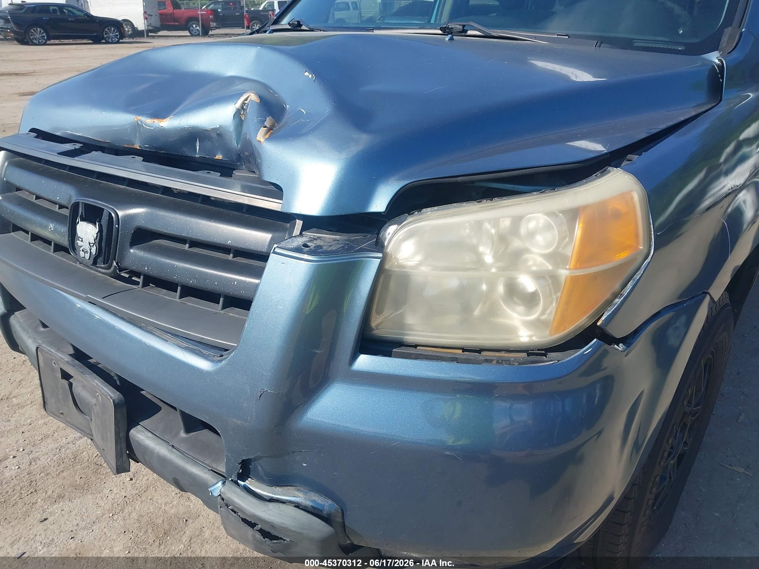 2007 Honda Pilot Ex Blue vin: 5FNYF18477B003598