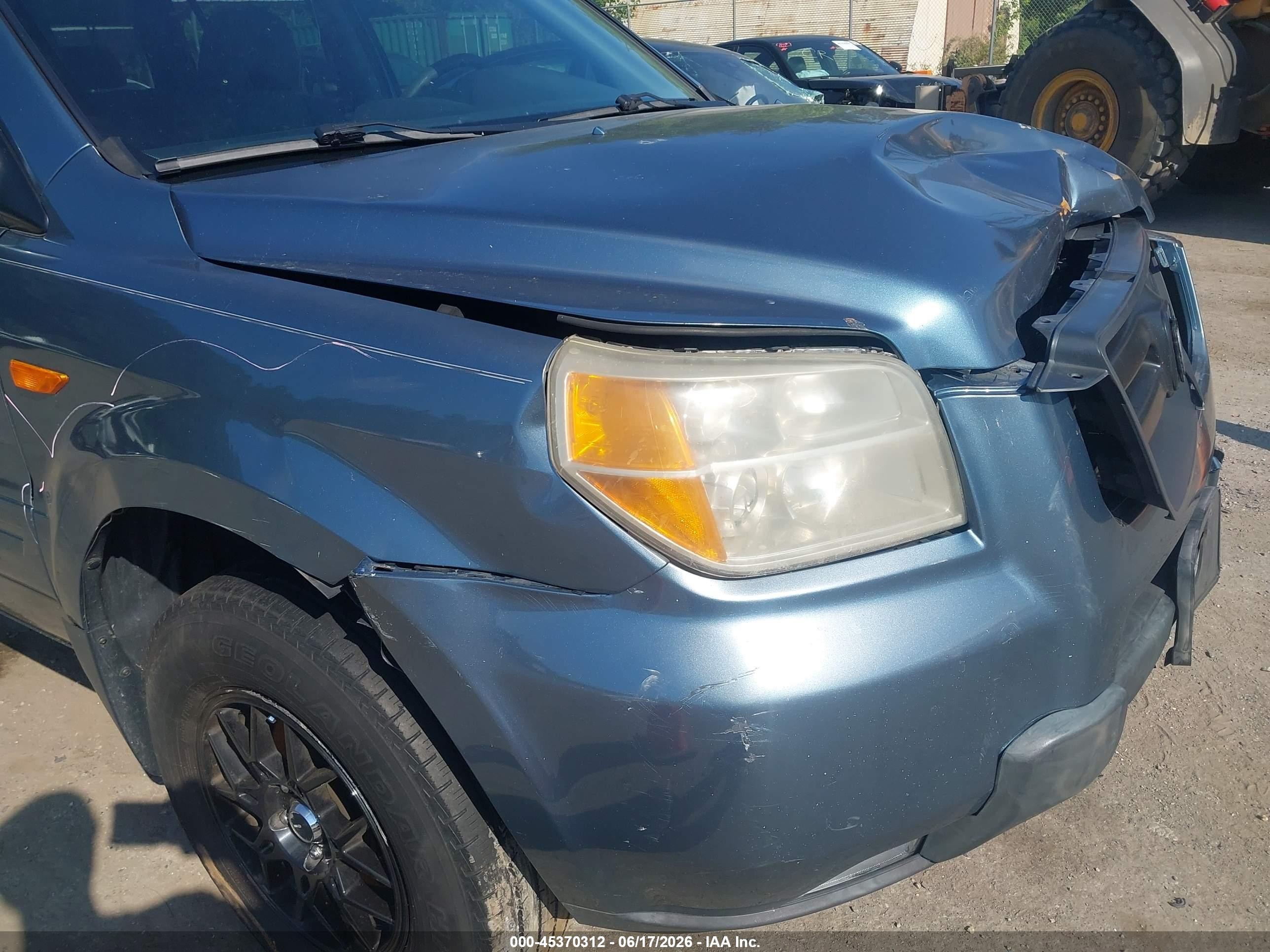 2007 Honda Pilot Ex Blue vin: 5FNYF18477B003598