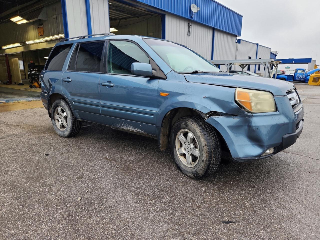 2007 Honda Pilot Ex Blue vin: 5FNYF18477B018246