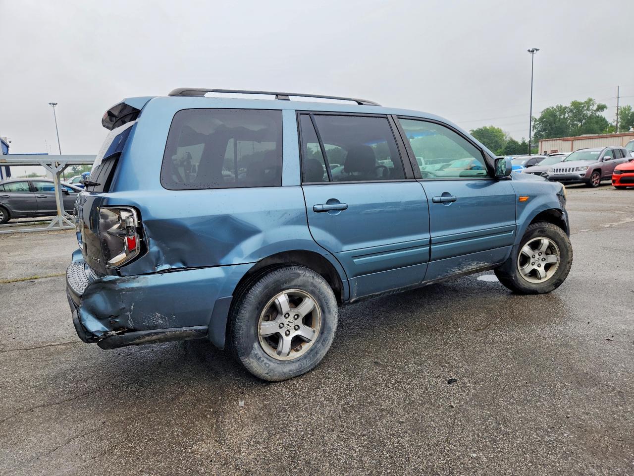 2007 Honda Pilot Ex Blue vin: 5FNYF18477B018246