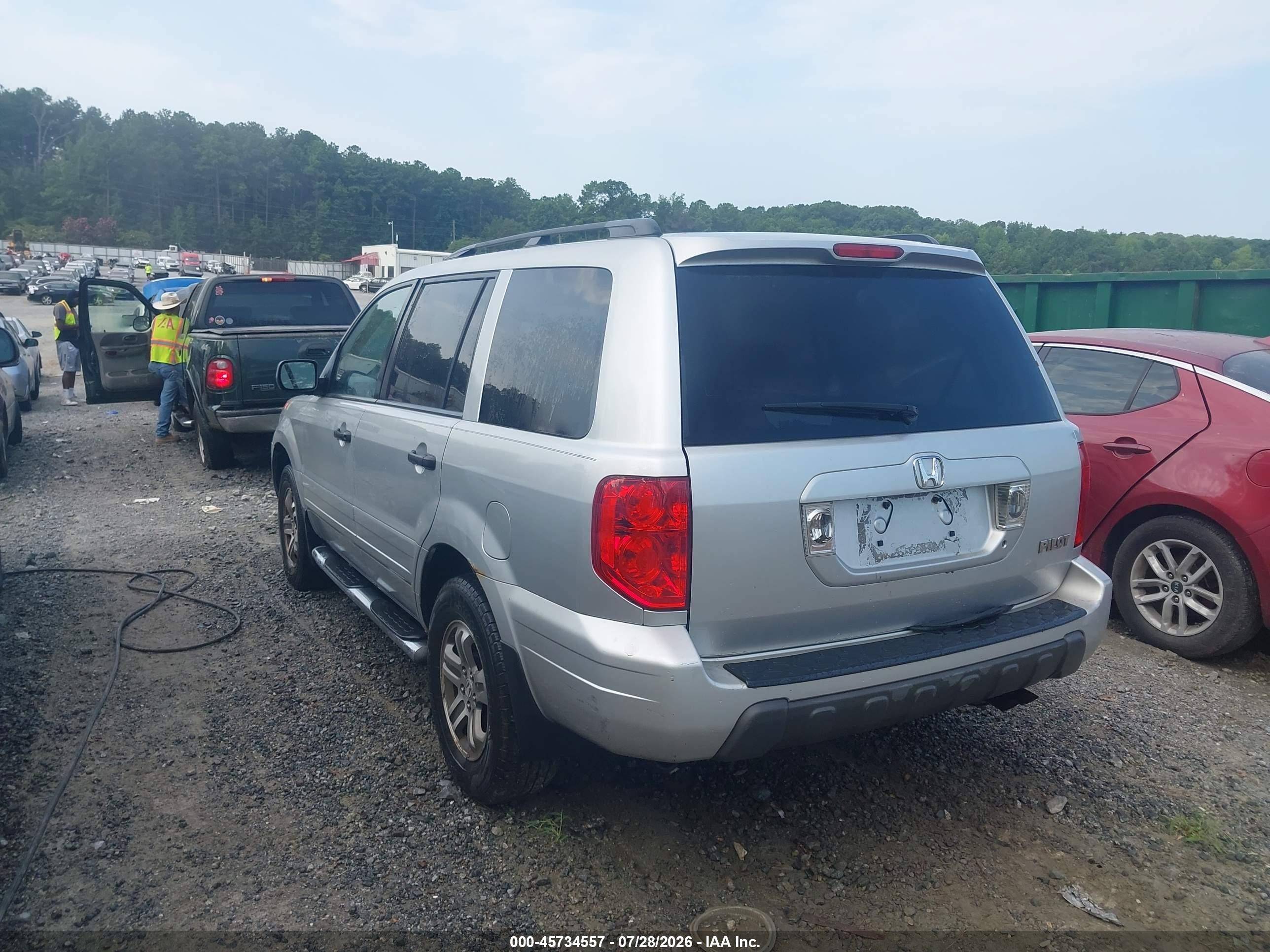 2005 Honda Pilot Ex Silver vin: 5FNYF18485B005261