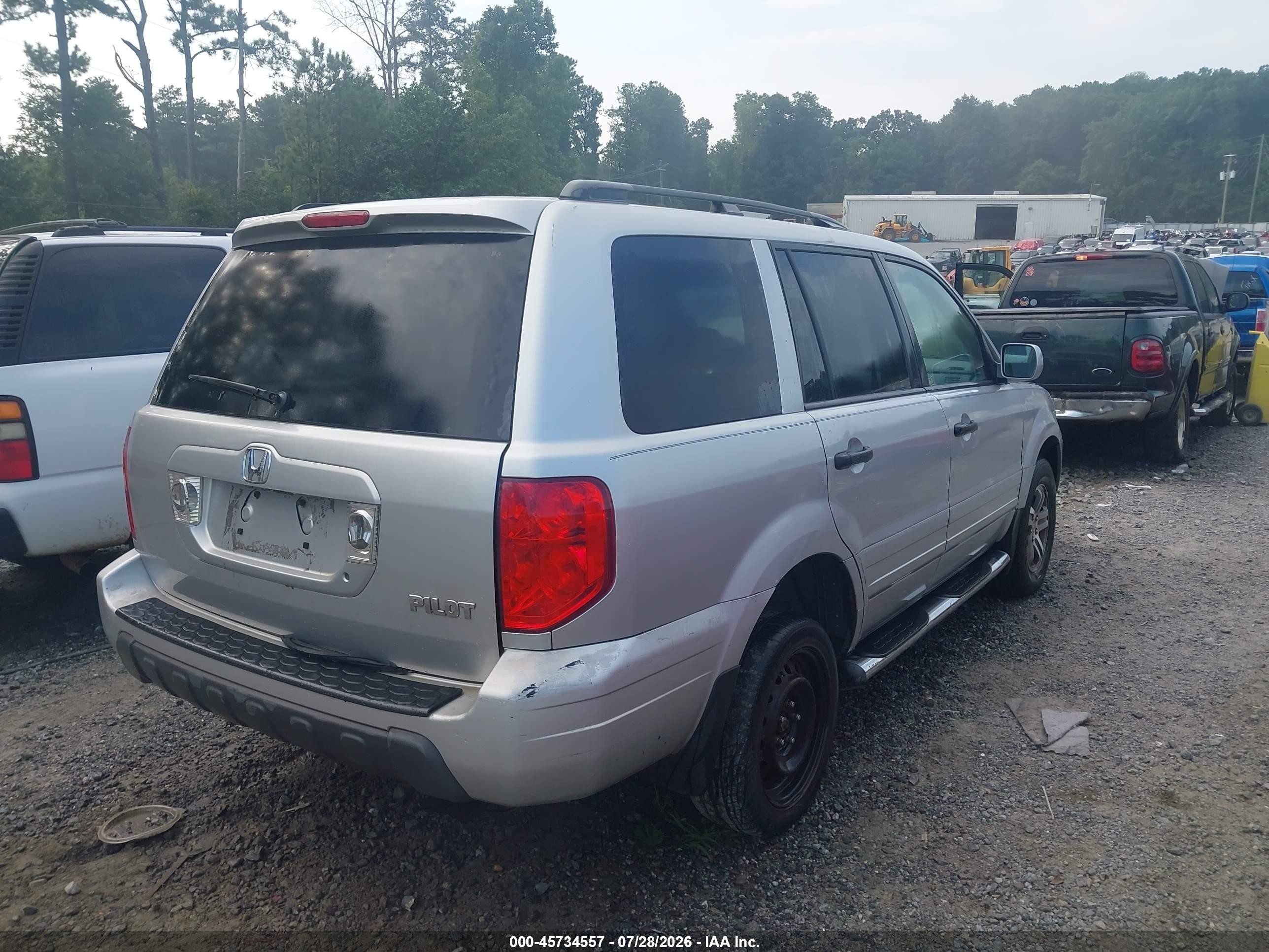 2005 Honda Pilot Ex Silver vin: 5FNYF18485B005261