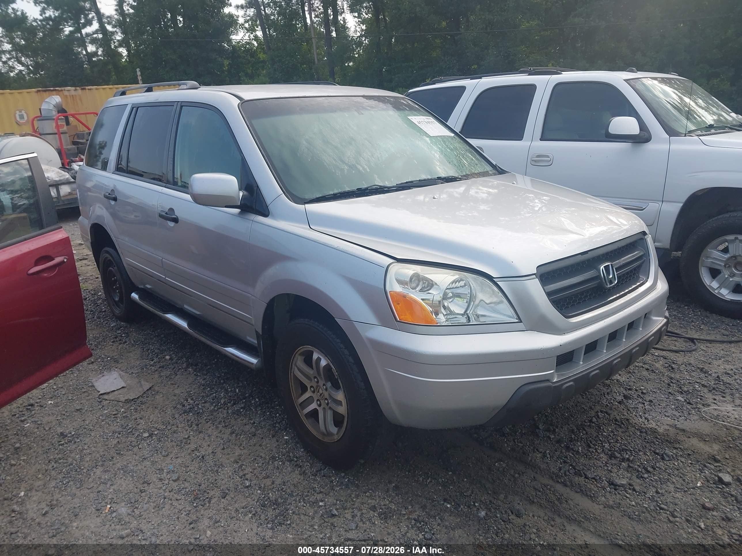 2005 Honda Pilot Ex Silver vin: 5FNYF18485B005261