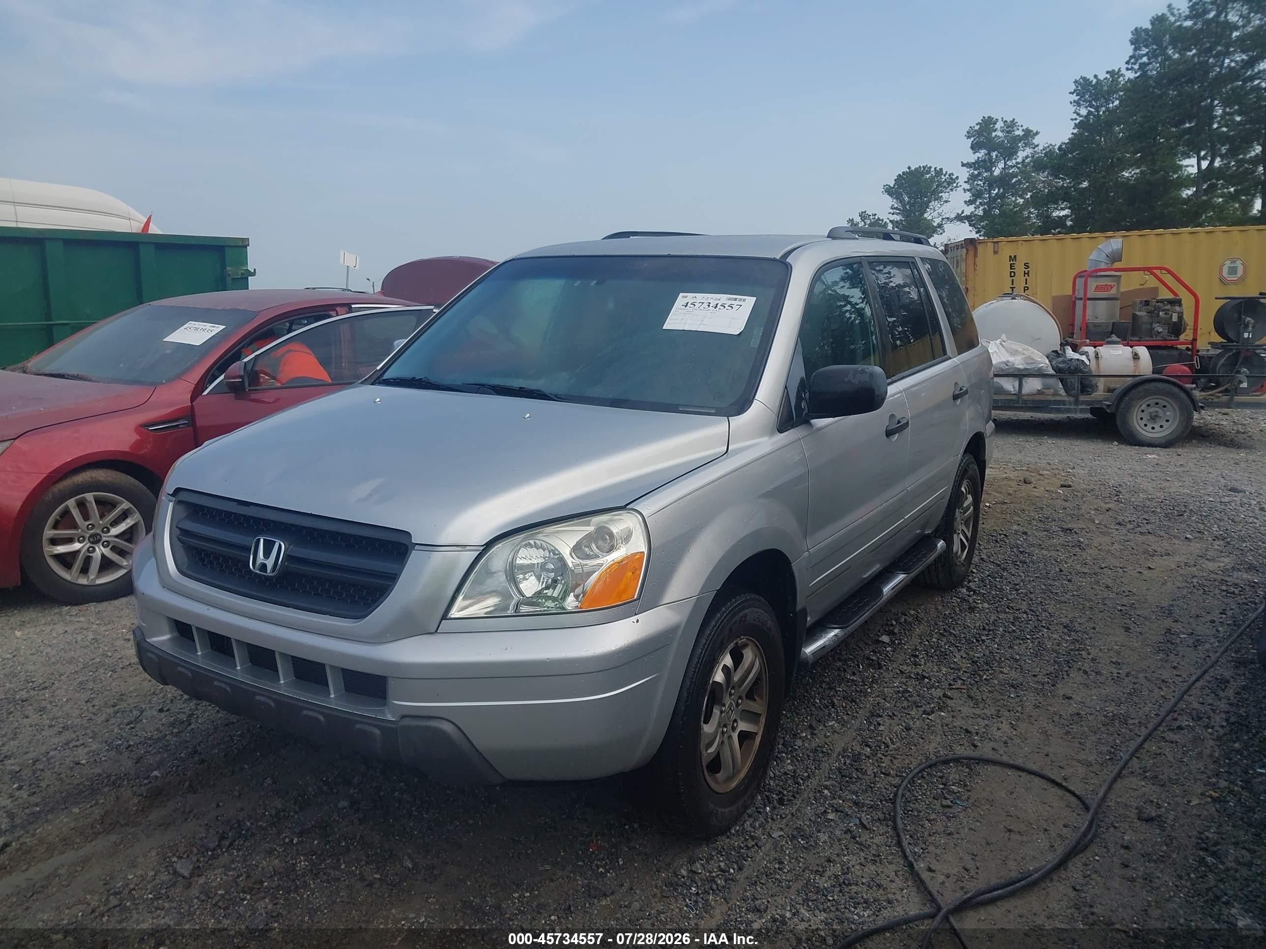 2005 Honda Pilot Ex Silver vin: 5FNYF18485B005261
