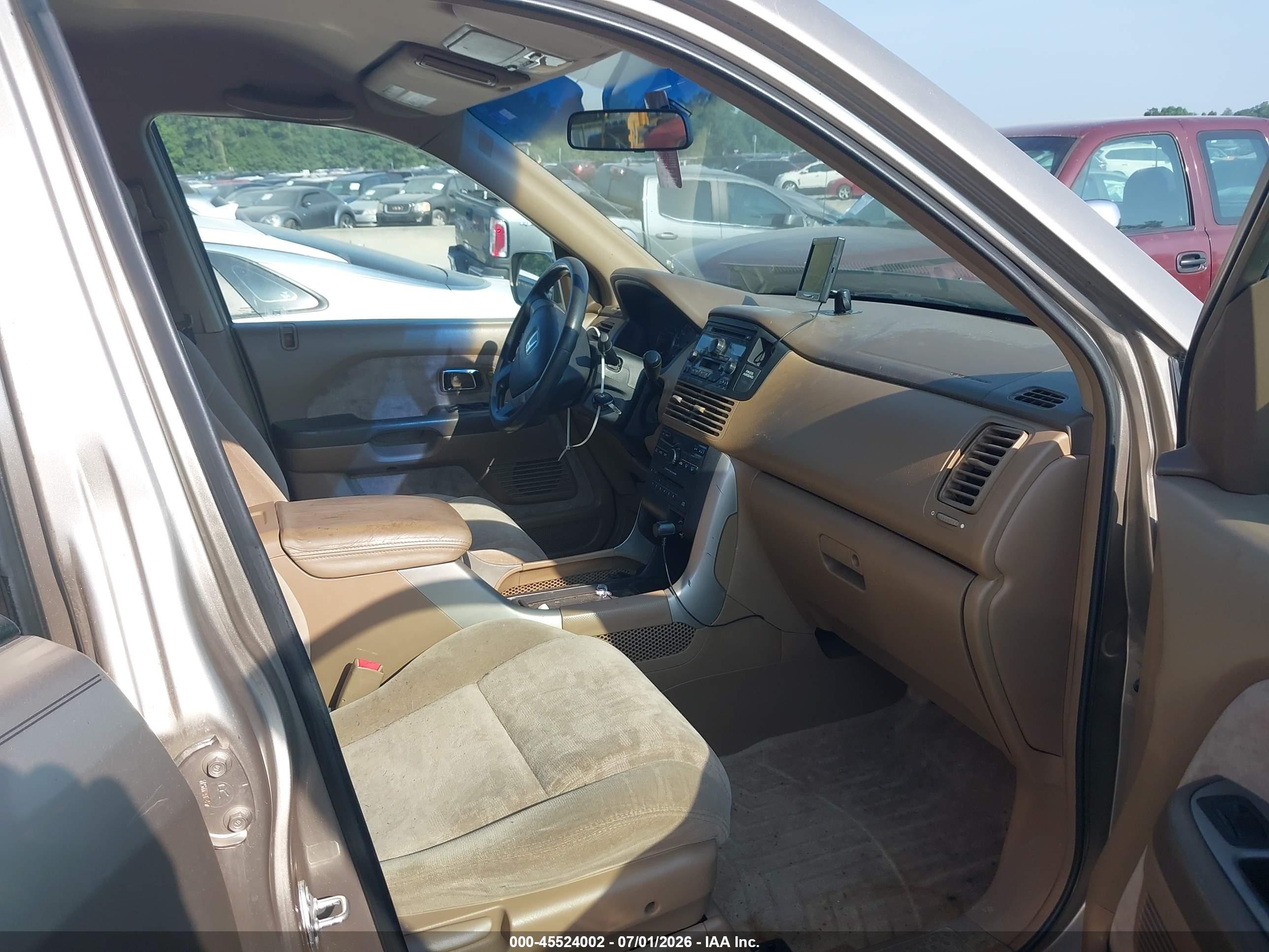 2005 Honda Pilot Ex Tan vin: 5FNYF18485B023064
