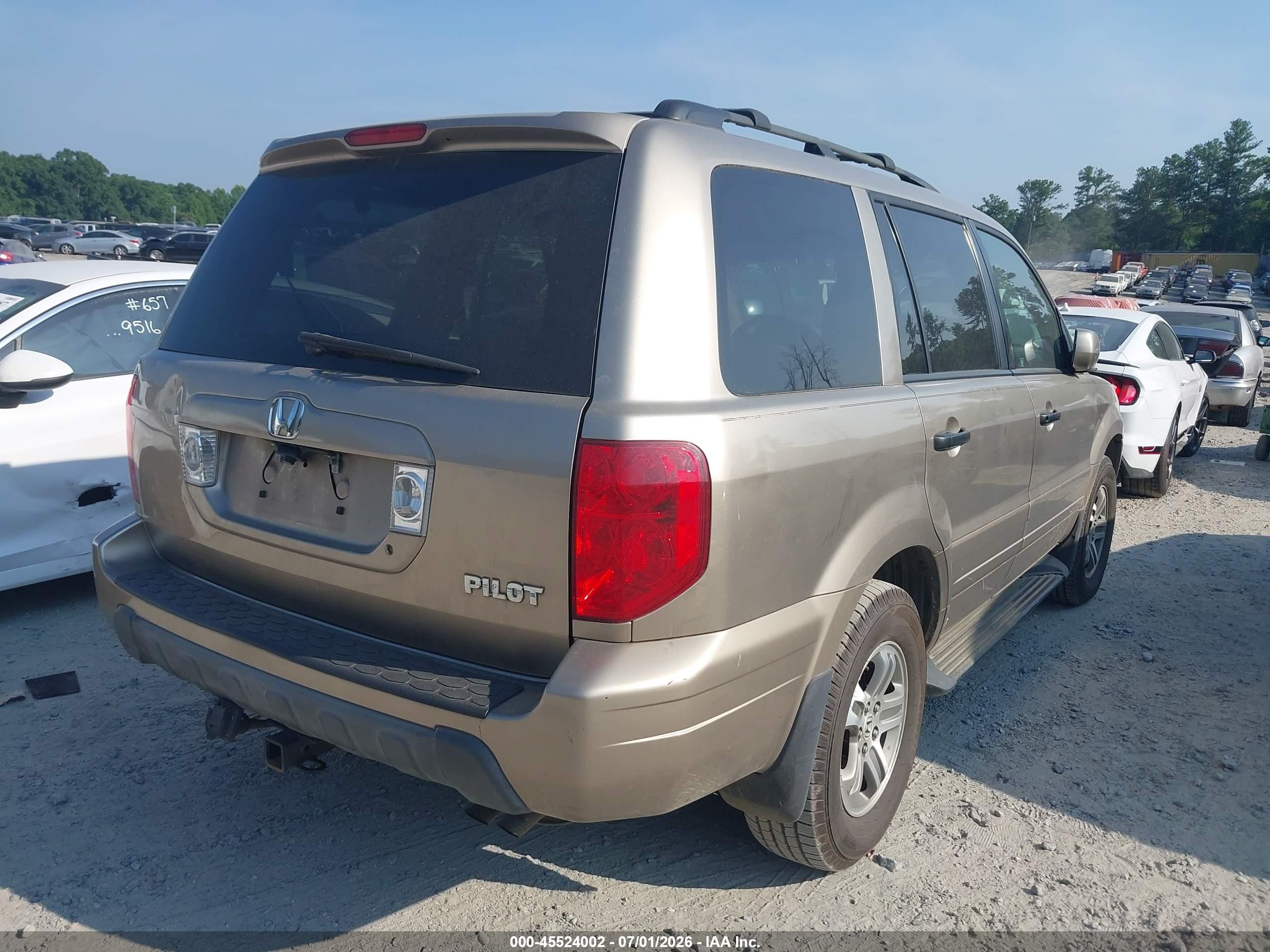2005 Honda Pilot Ex Tan vin: 5FNYF18485B023064