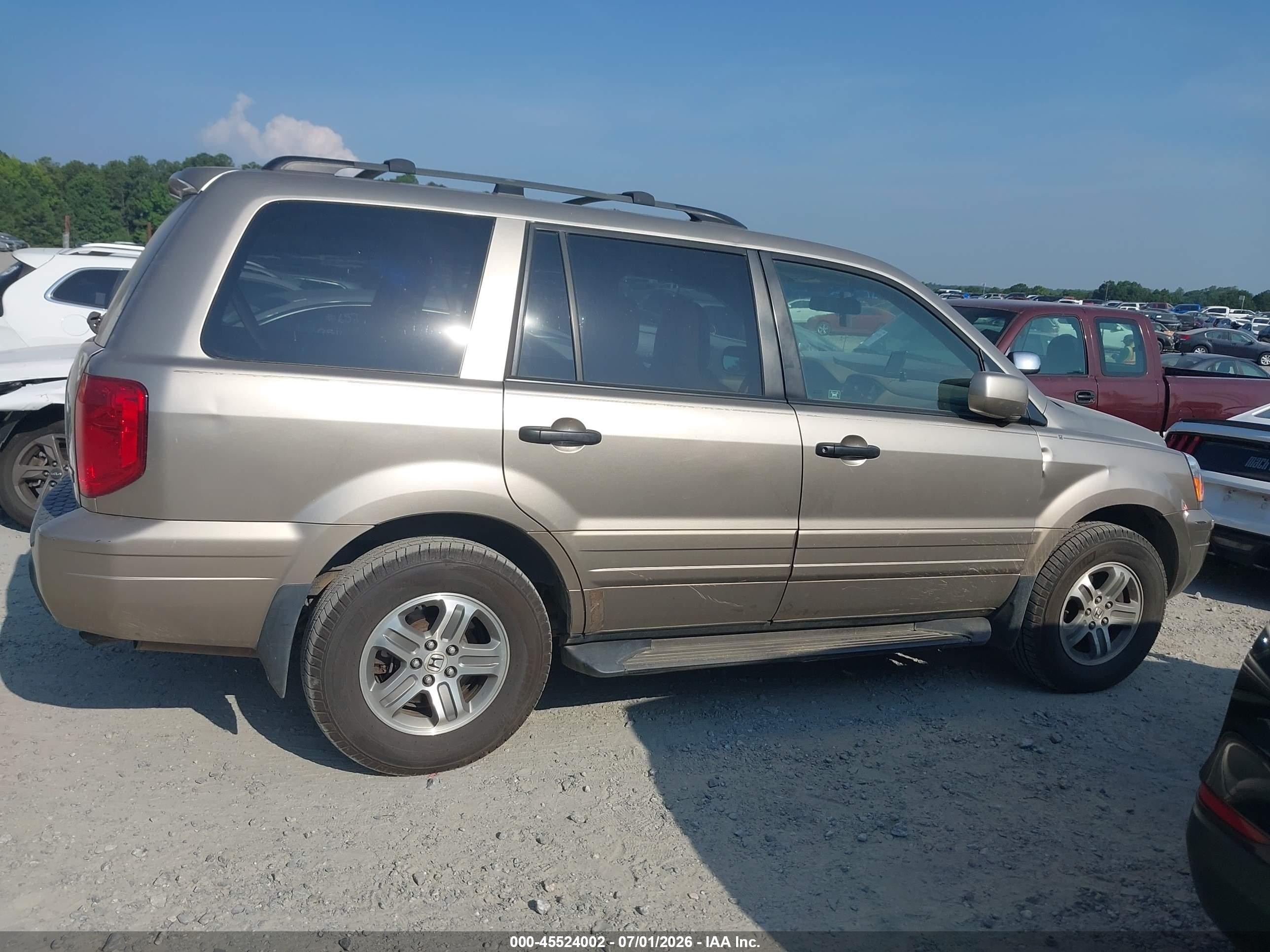 2005 Honda Pilot Ex Tan vin: 5FNYF18485B023064