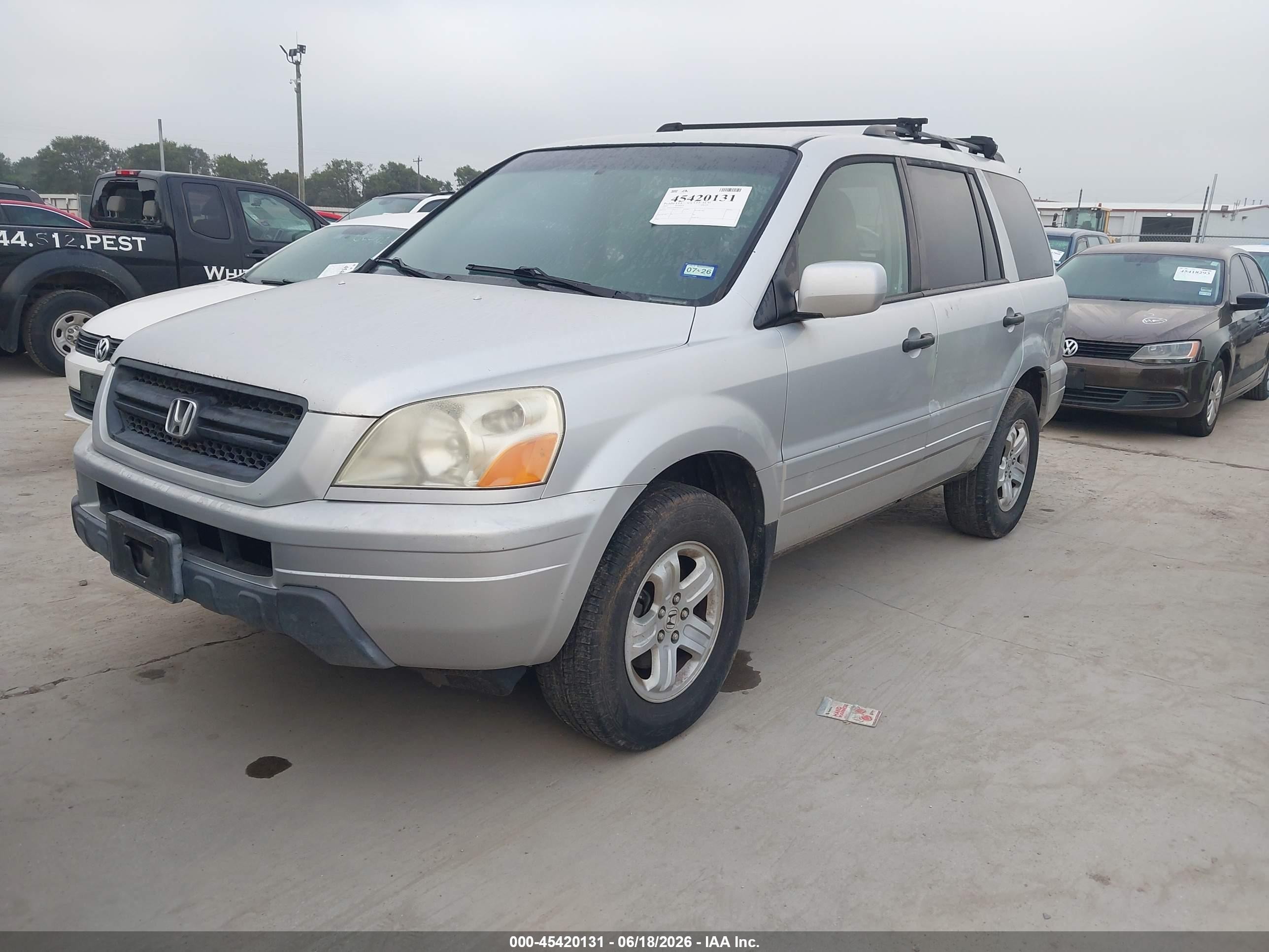 2005 Honda Pilot Ex Silver vin: 5FNYF18485B032833