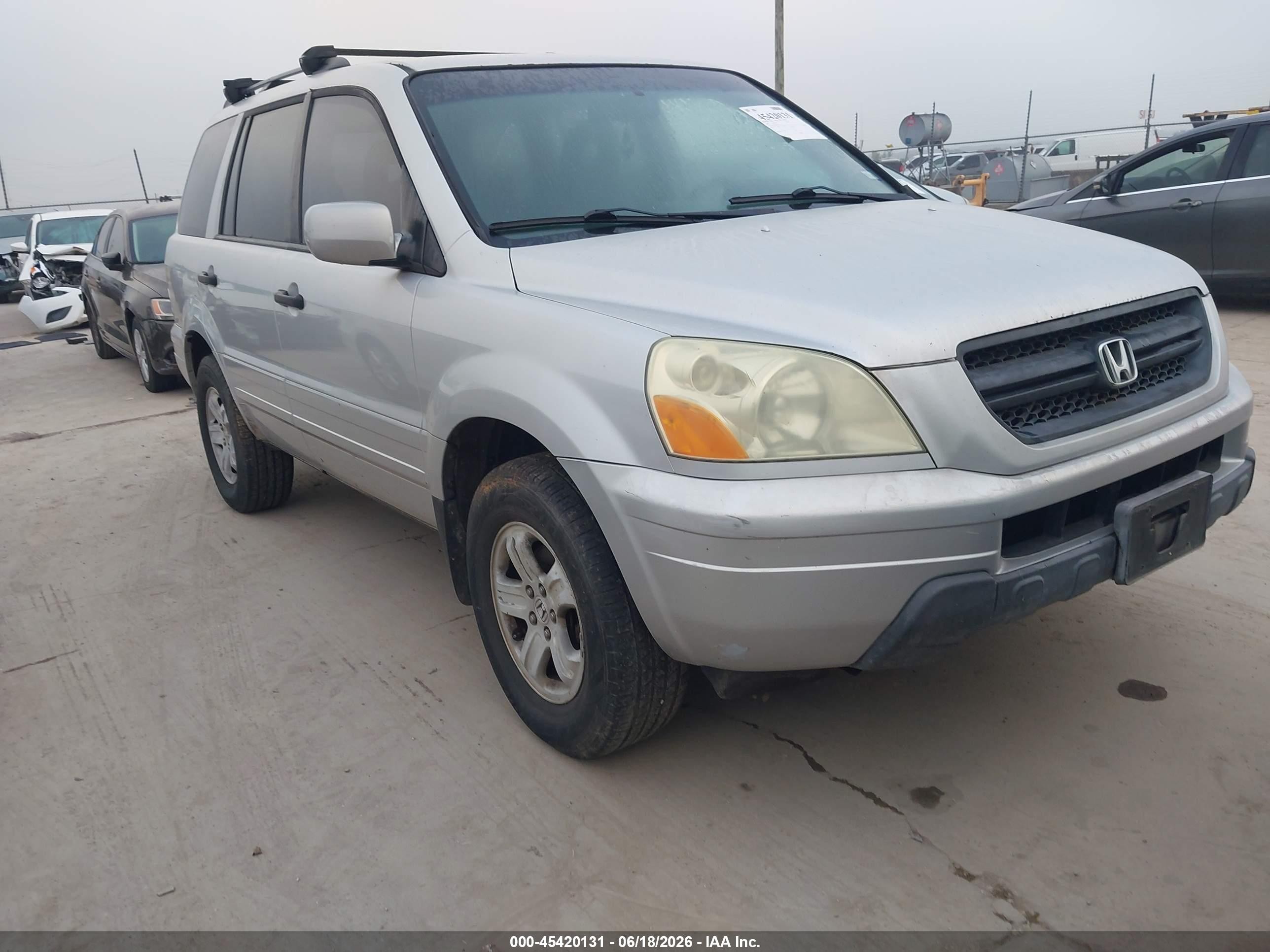 2005 Honda Pilot Ex Silver vin: 5FNYF18485B032833