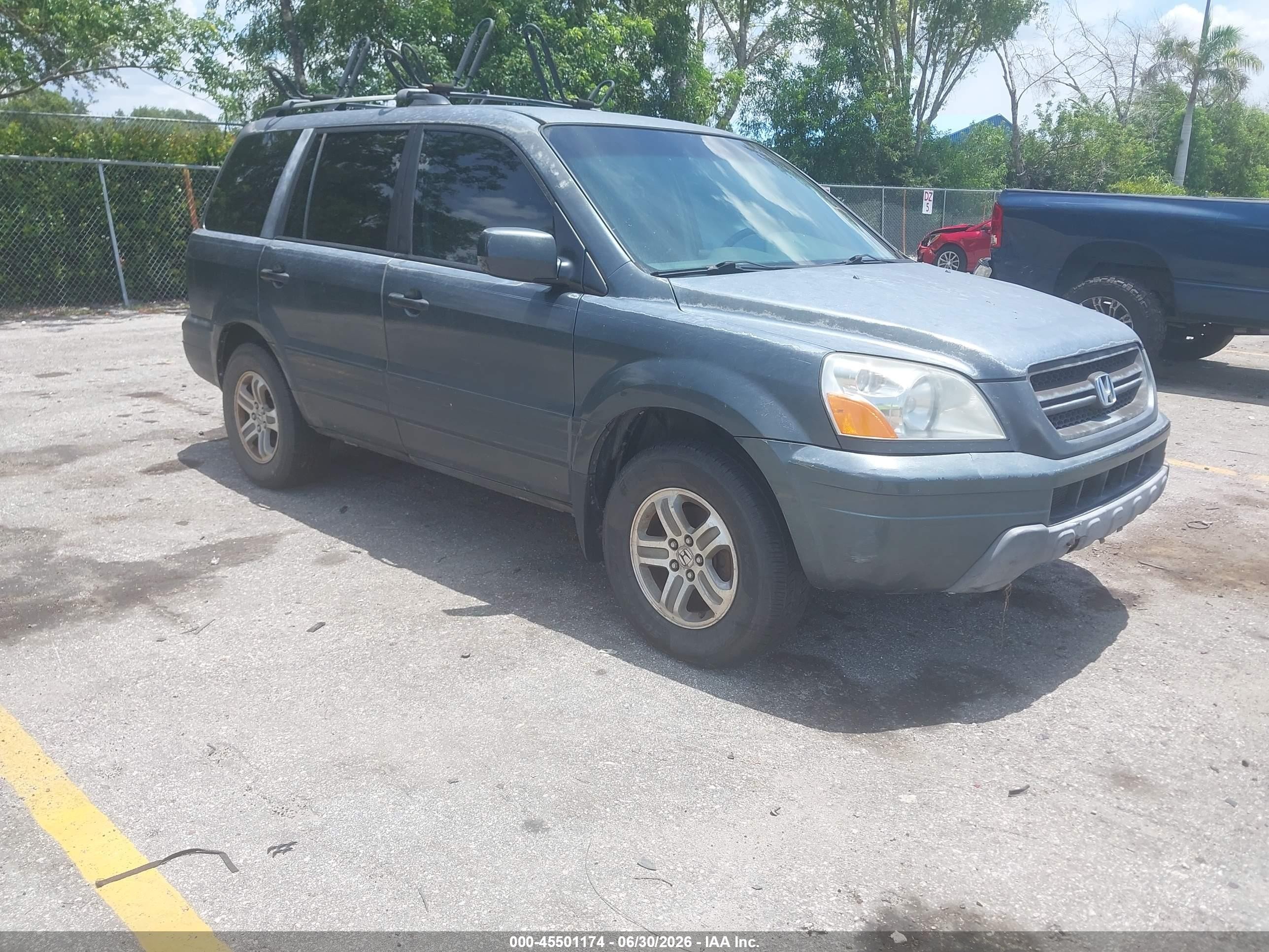 2005 Honda Pilot Ex Gray vin: 5FNYF18495B042917