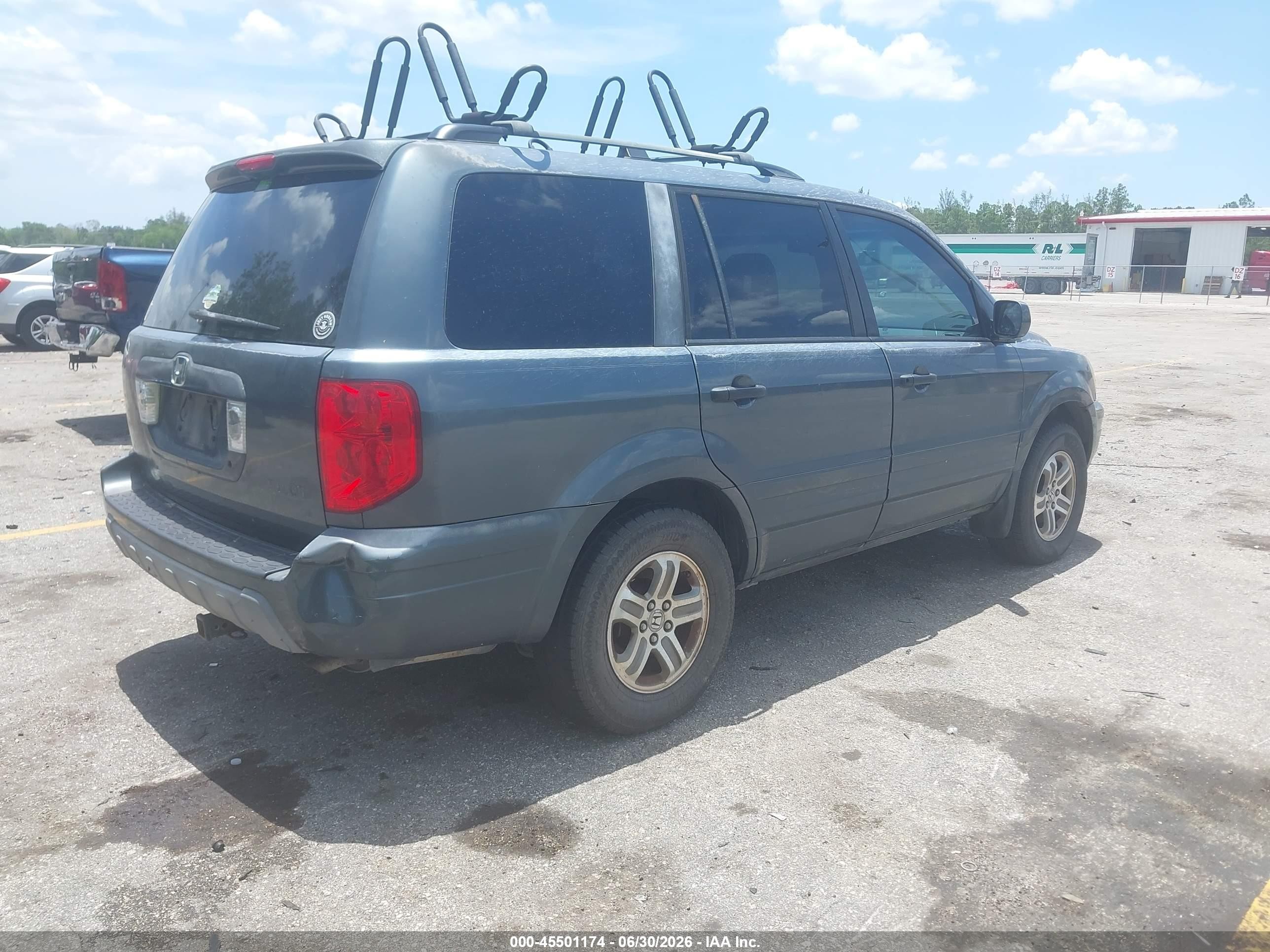 2005 Honda Pilot Ex Gray vin: 5FNYF18495B042917