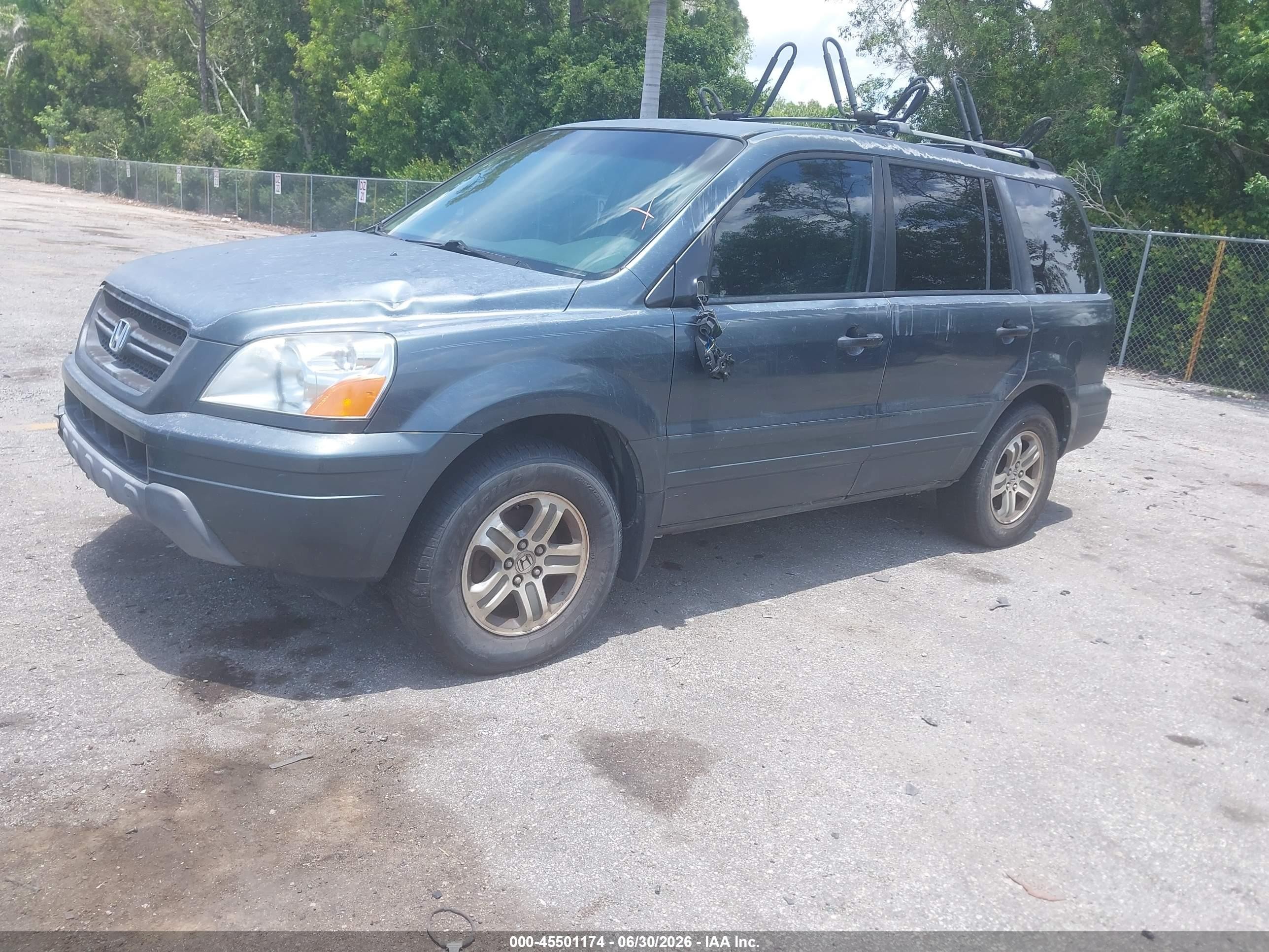 2005 Honda Pilot Ex Gray vin: 5FNYF18495B042917