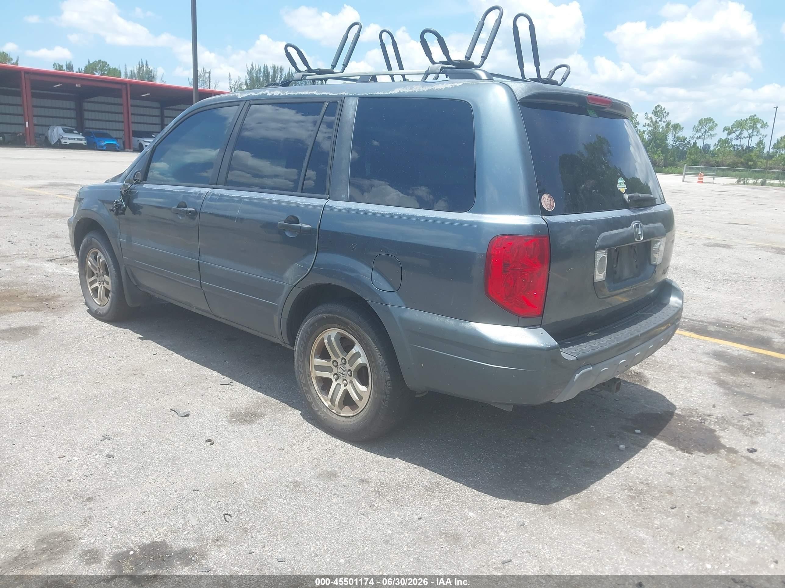 2005 Honda Pilot Ex Gray vin: 5FNYF18495B042917