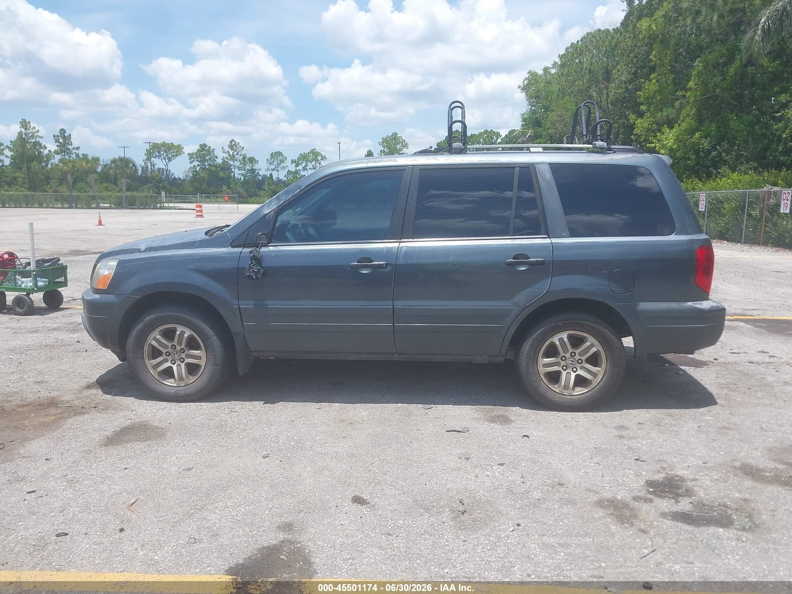 2005 Honda Pilot Ex Gray vin: 5FNYF18495B042917