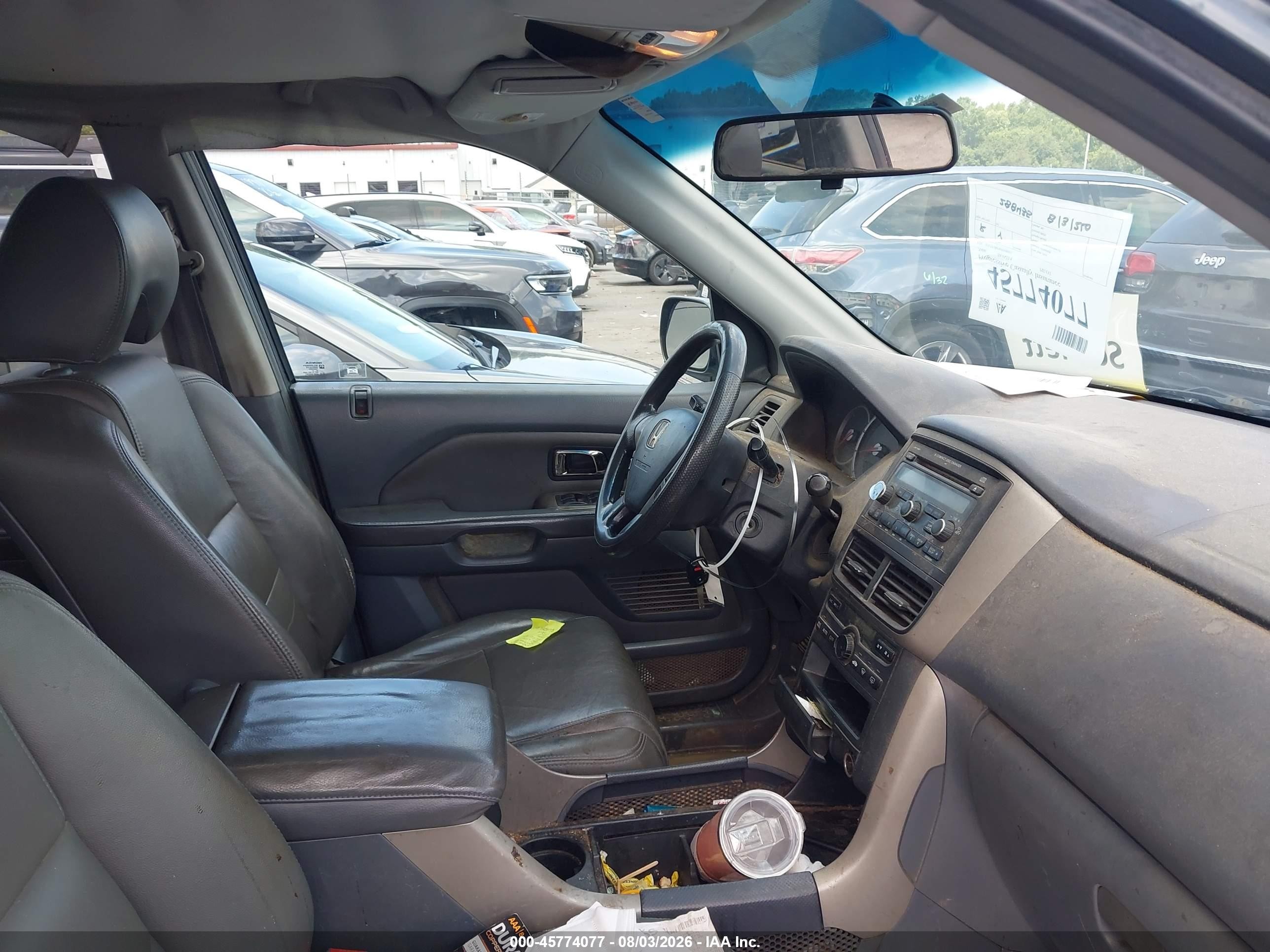 2006 Honda Pilot Ex Gray vin: 5FNYF18496B008803