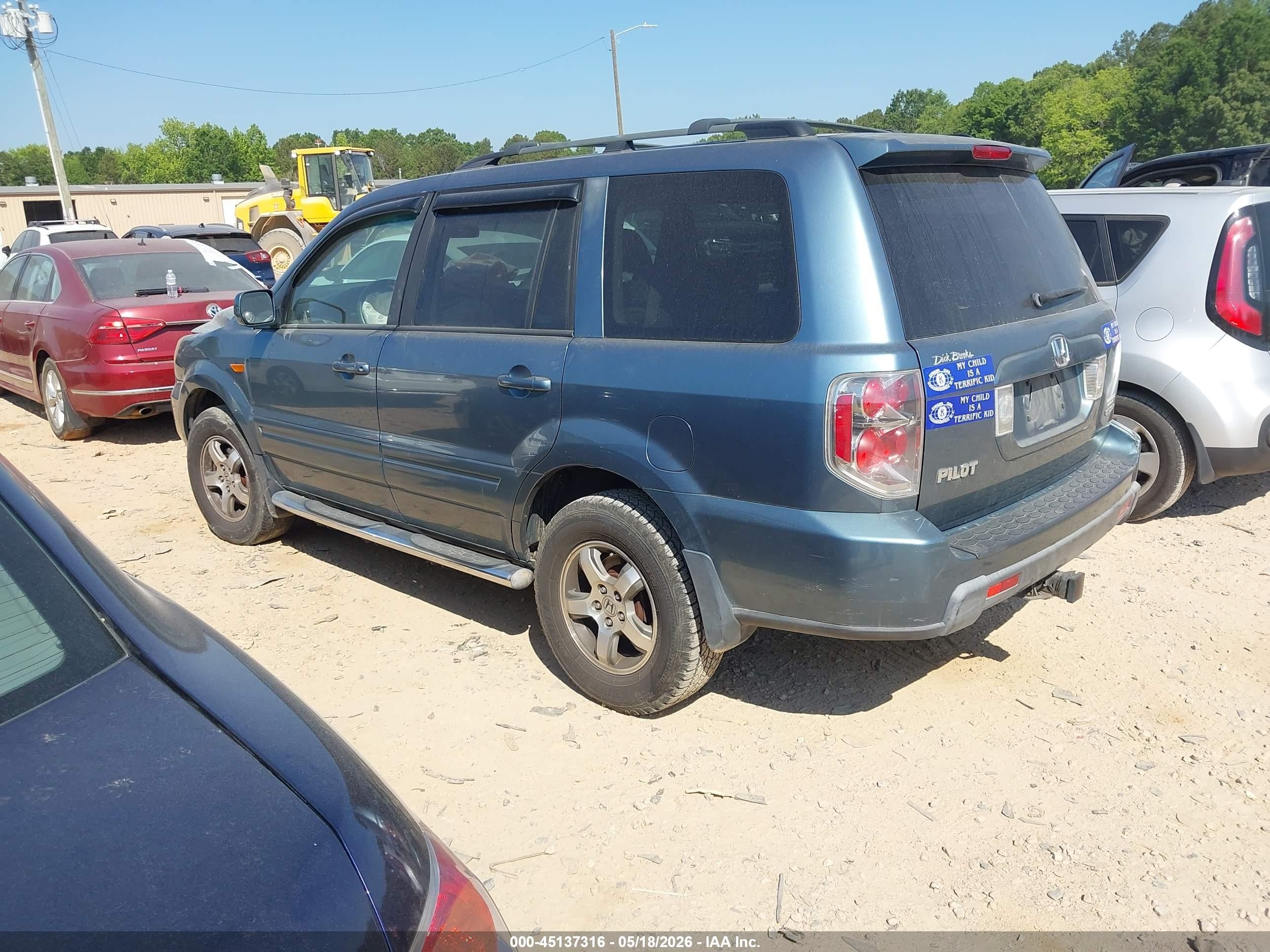 2006 Honda Pilot Ex Blue vin: 5FNYF18496B023768