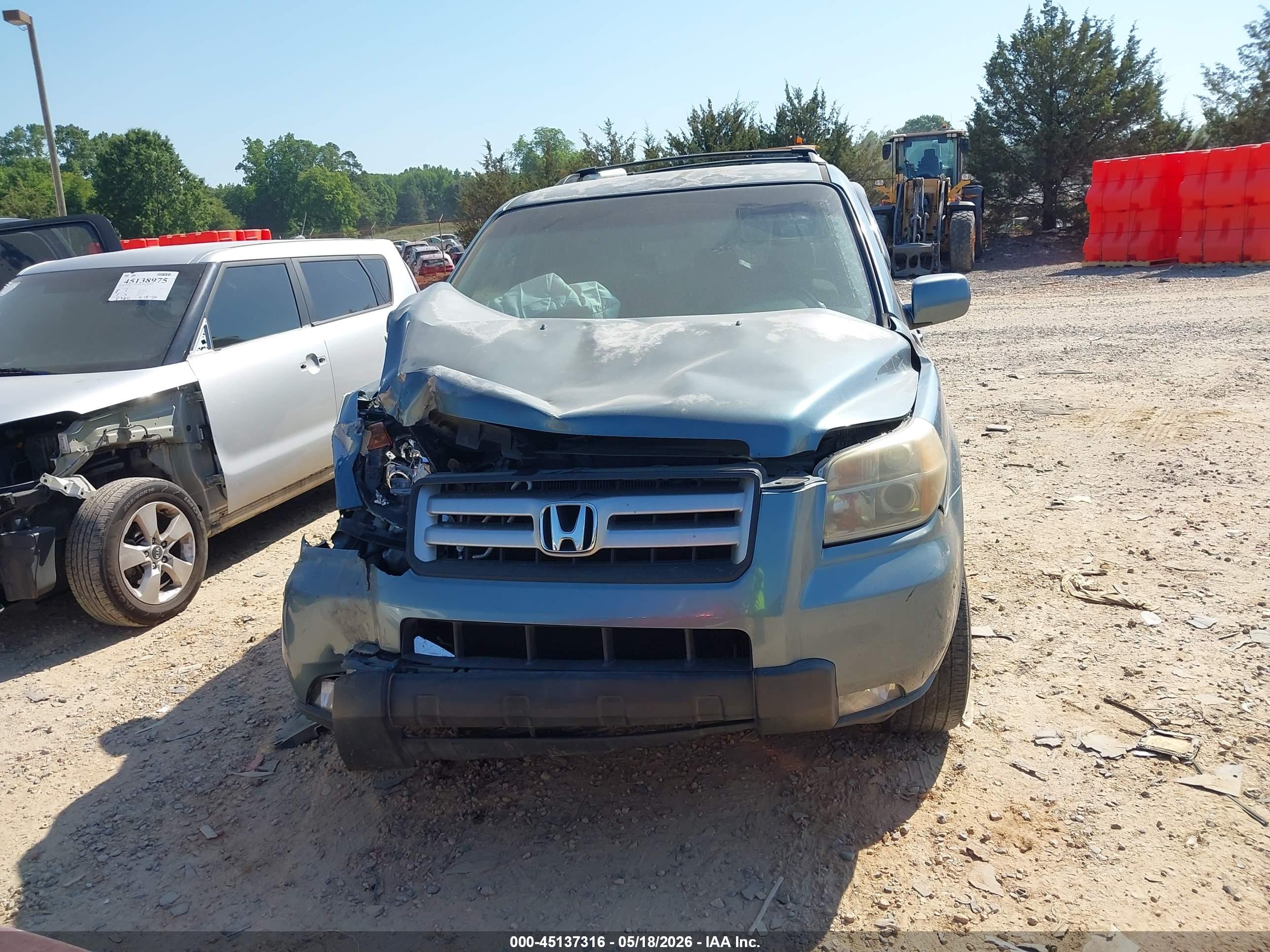 2006 Honda Pilot Ex Blue vin: 5FNYF18496B023768