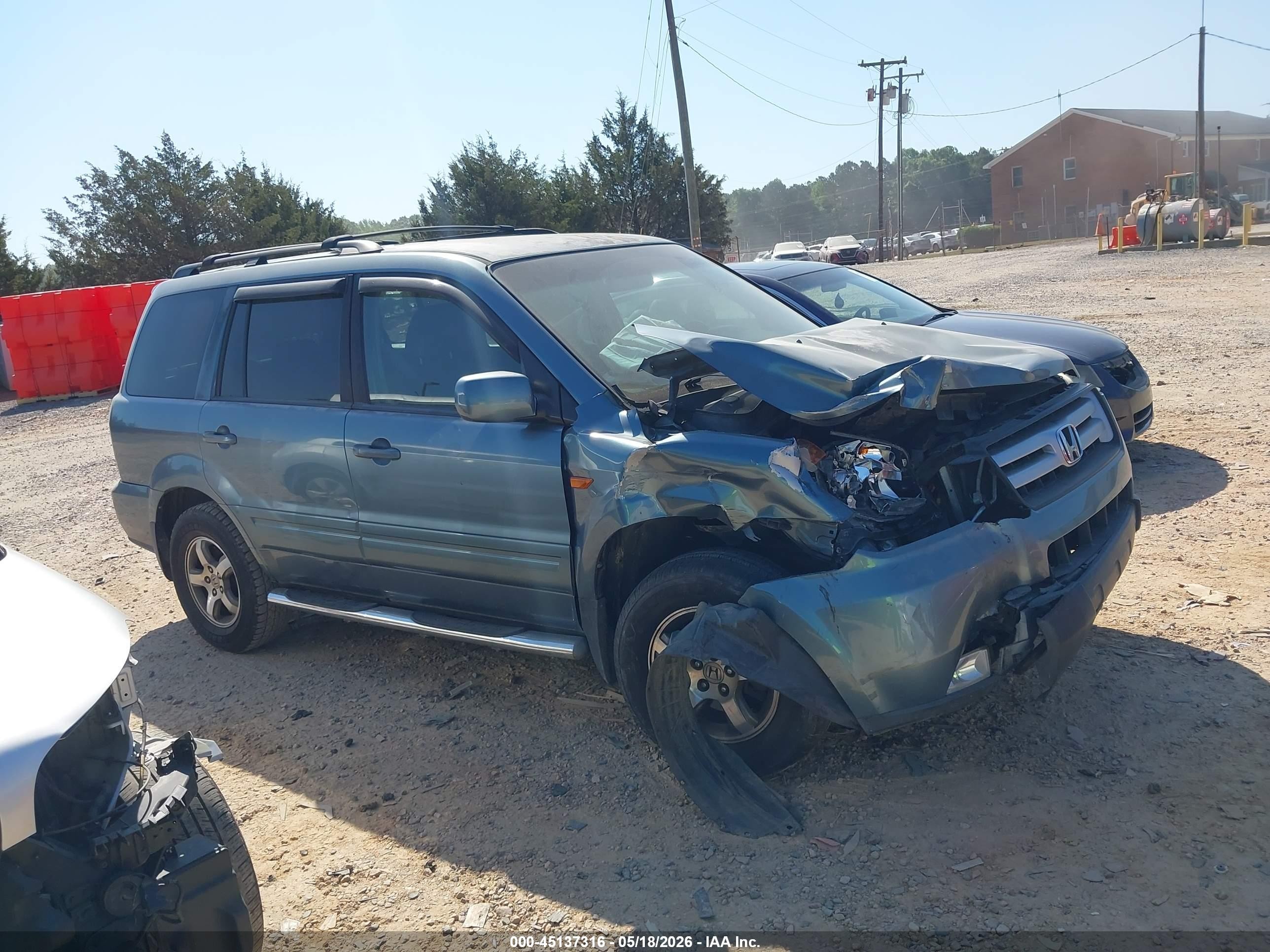 2006 Honda Pilot Ex Blue vin: 5FNYF18496B023768