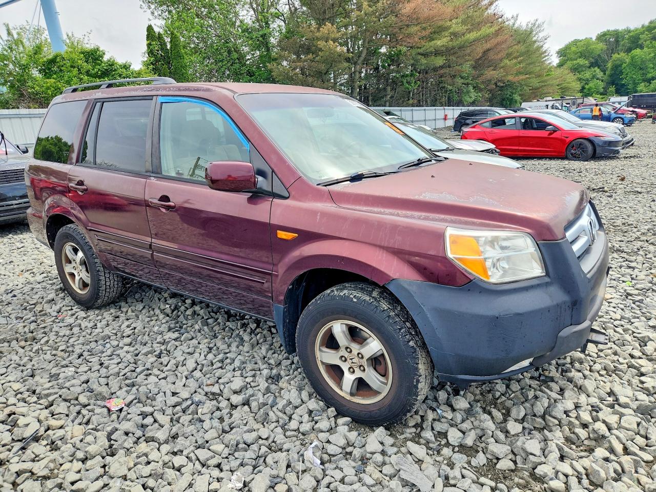 2007 Honda Pilot Ex Бордовый vin: 5FNYF18497B005630