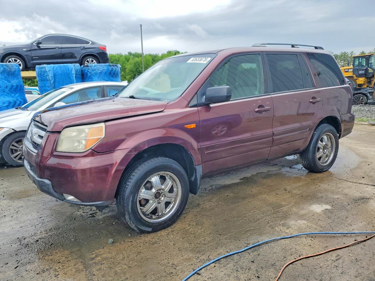 2007 Honda Pilot Ex Burgundy vin: 5FNYF18497B028258