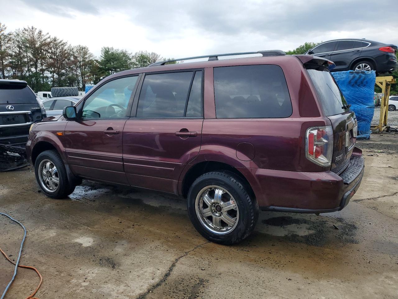 2007 Honda Pilot Ex Burgundy vin: 5FNYF18497B028258