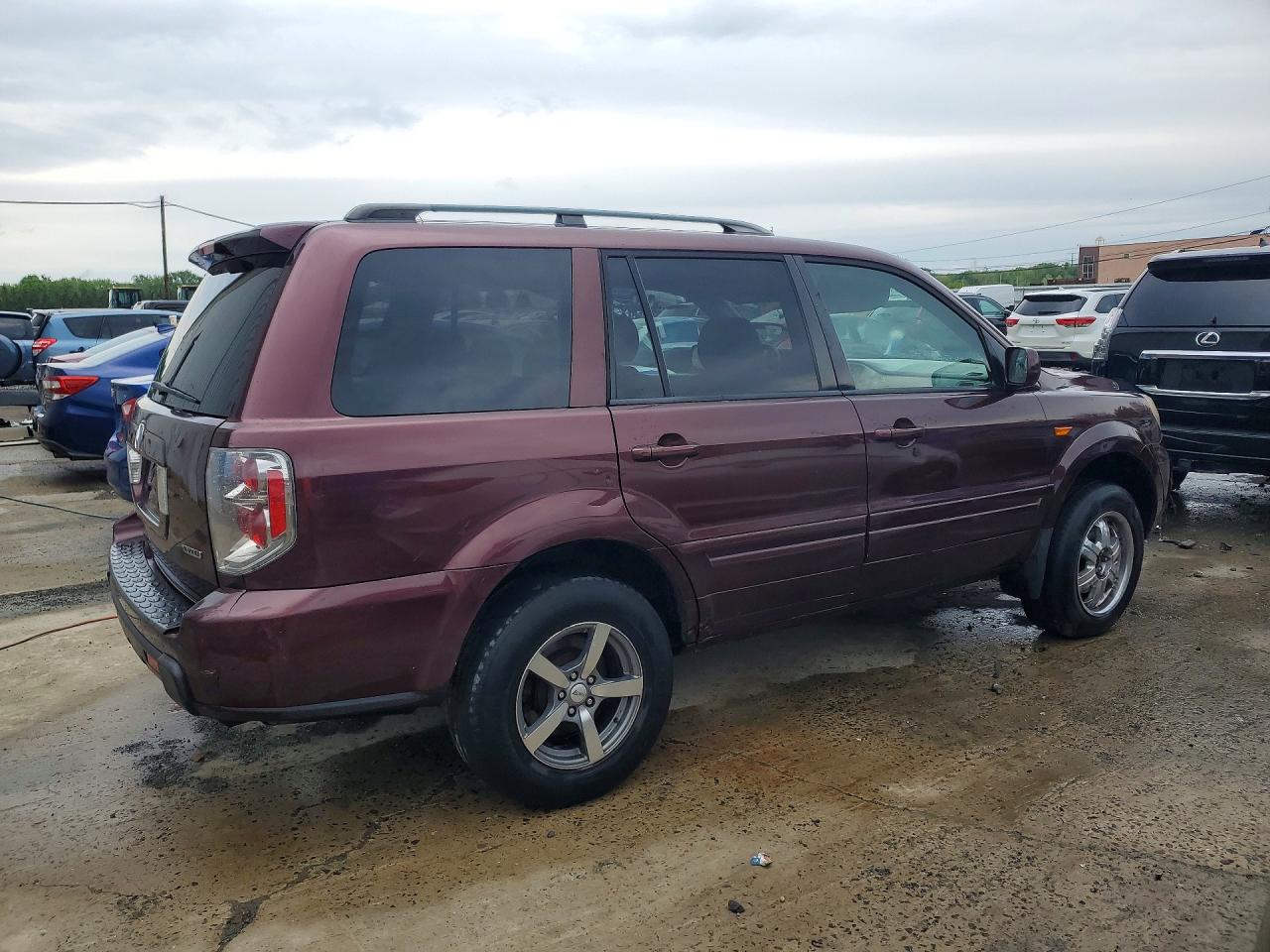 2007 Honda Pilot Ex Burgundy vin: 5FNYF18497B028258