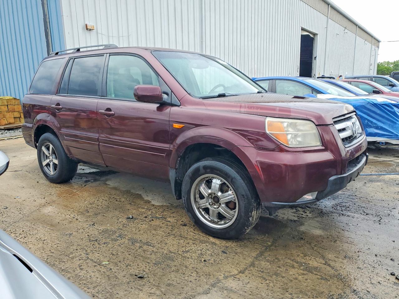 2007 Honda Pilot Ex Burgundy vin: 5FNYF18497B028258