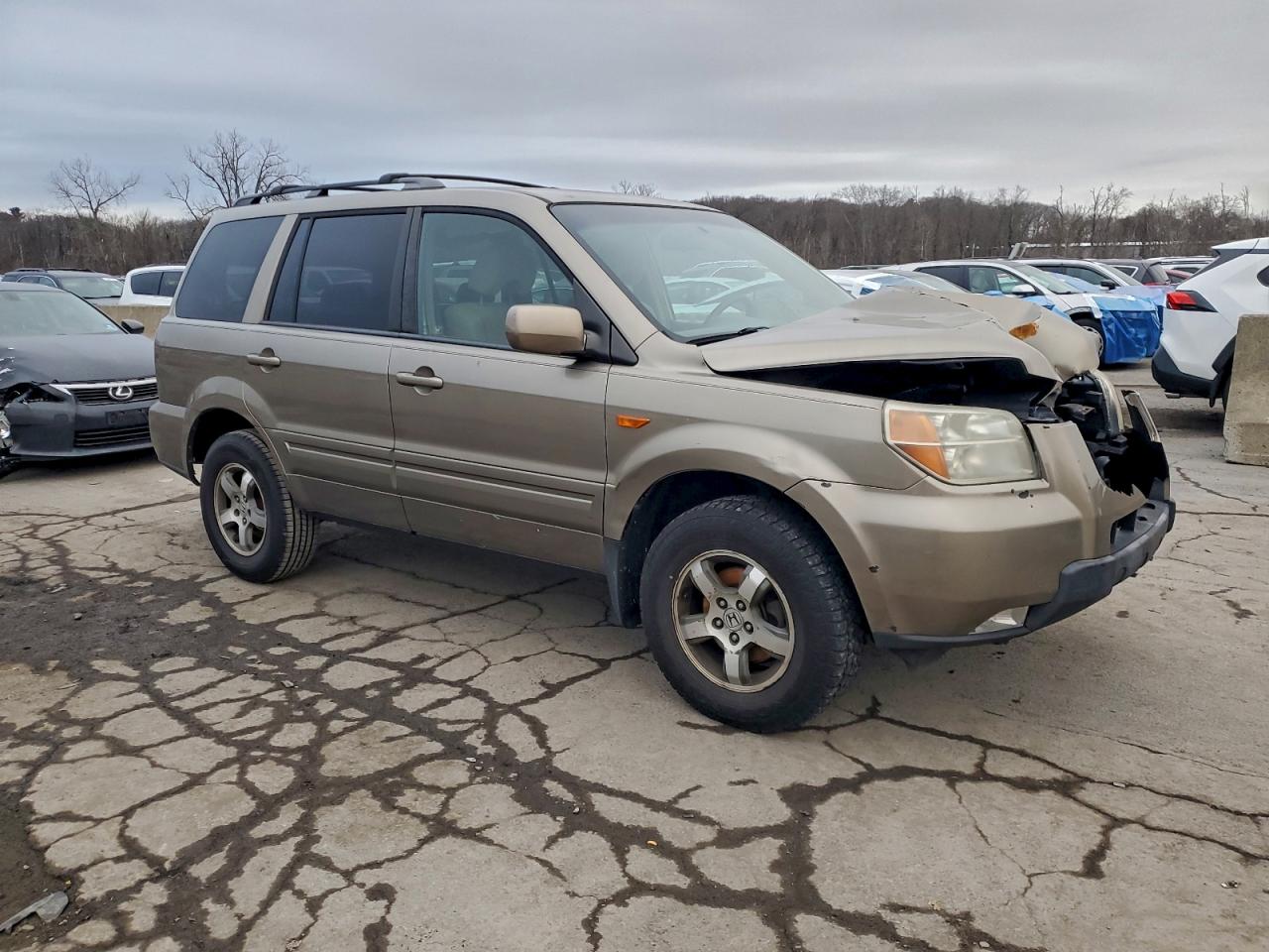 2008 Honda Pilot Ex Желто-коричневый vin: 5FNYF18498B010750
