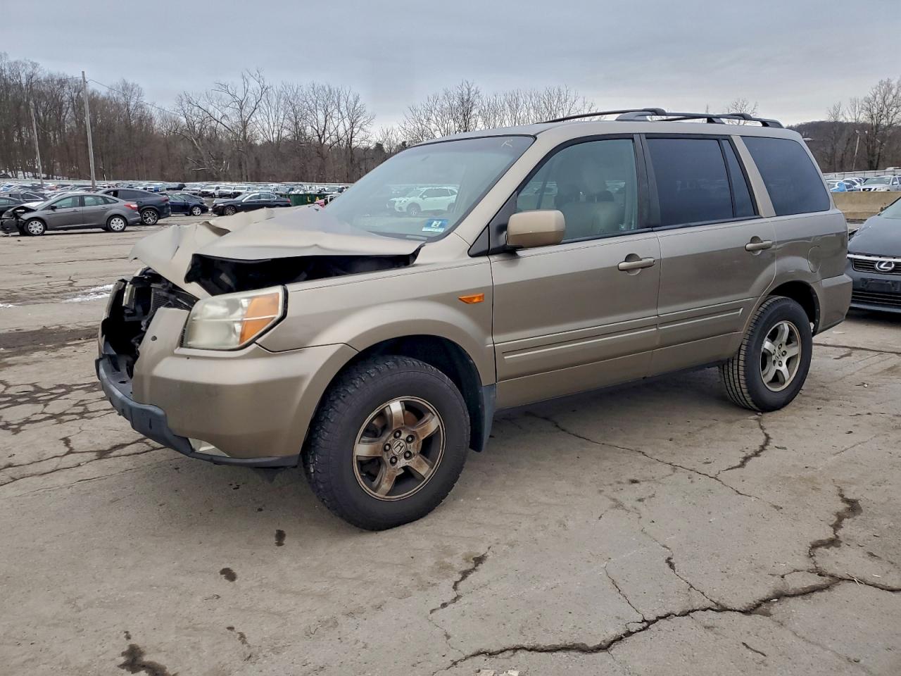 2008 Honda Pilot Ex Желто-коричневый vin: 5FNYF18498B010750